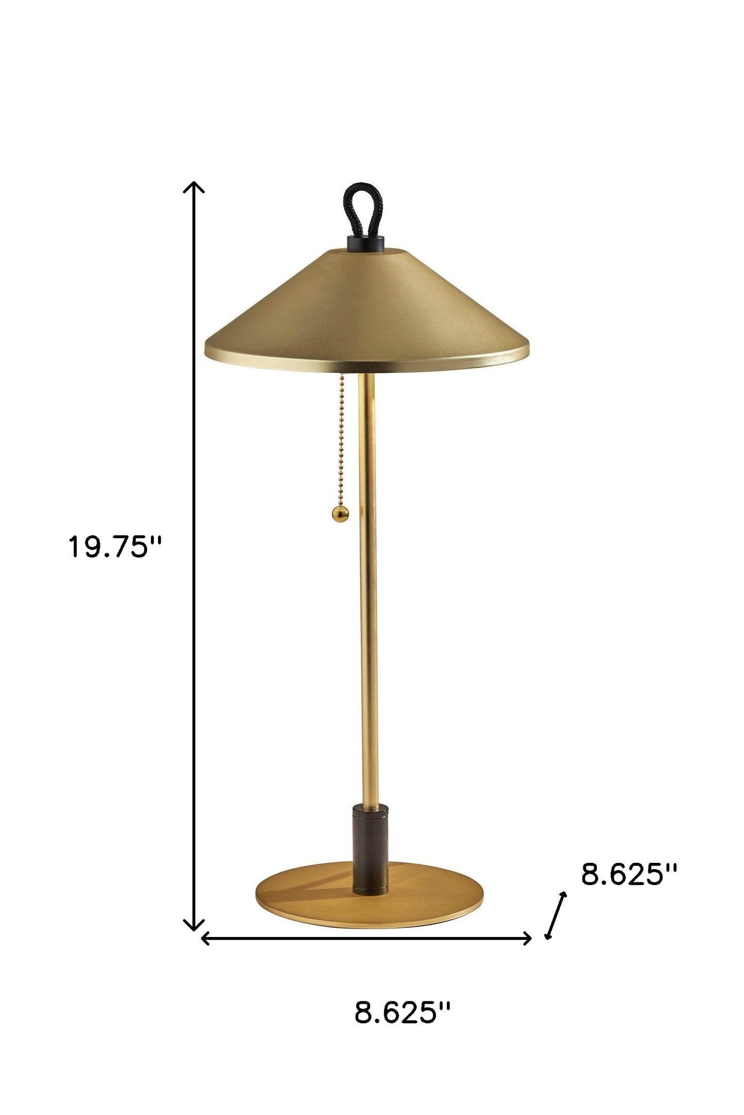 Black & Gold Candlestick Table Lamp w/ Brass Shade