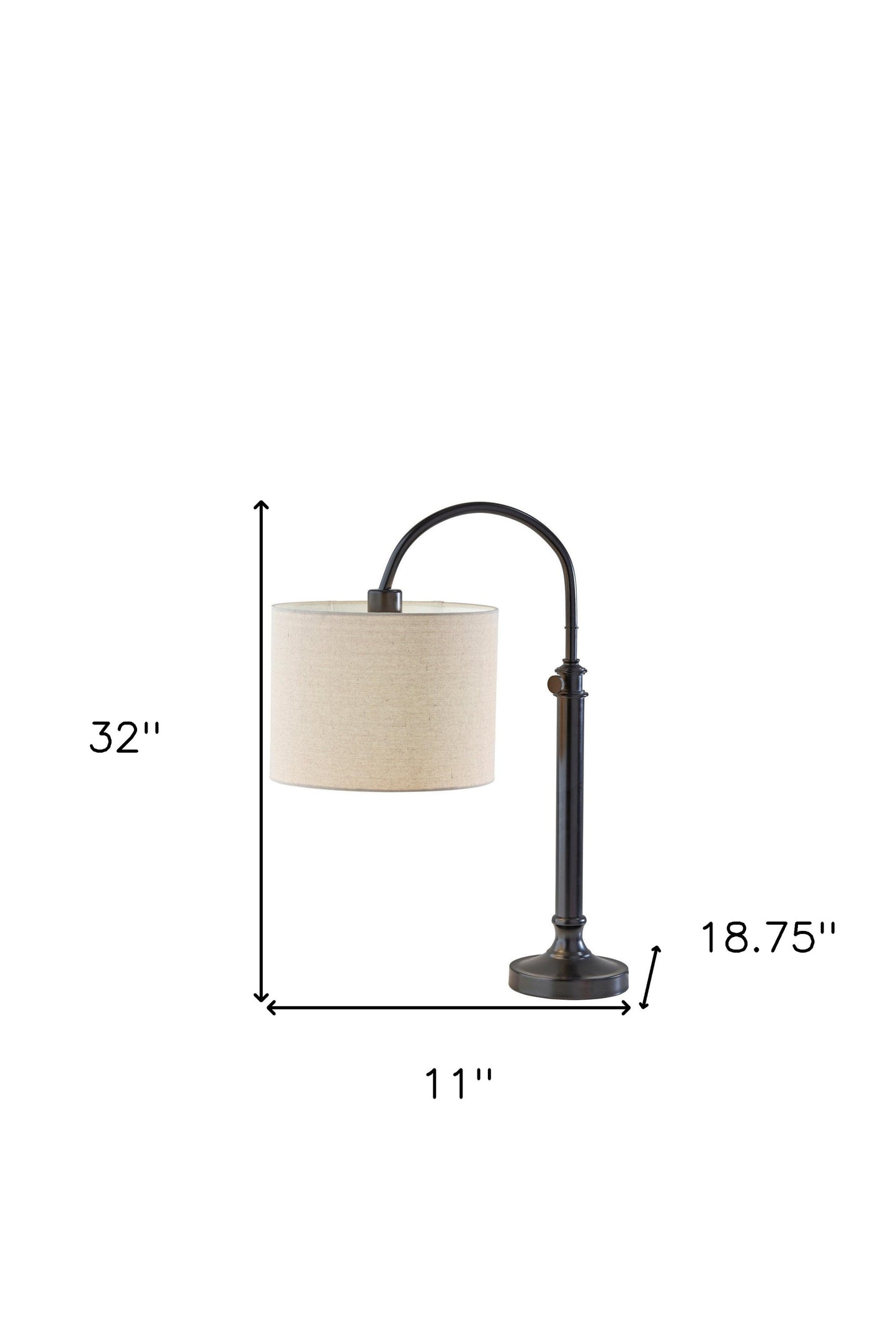 Black Adjustable Lamp w/ Shade