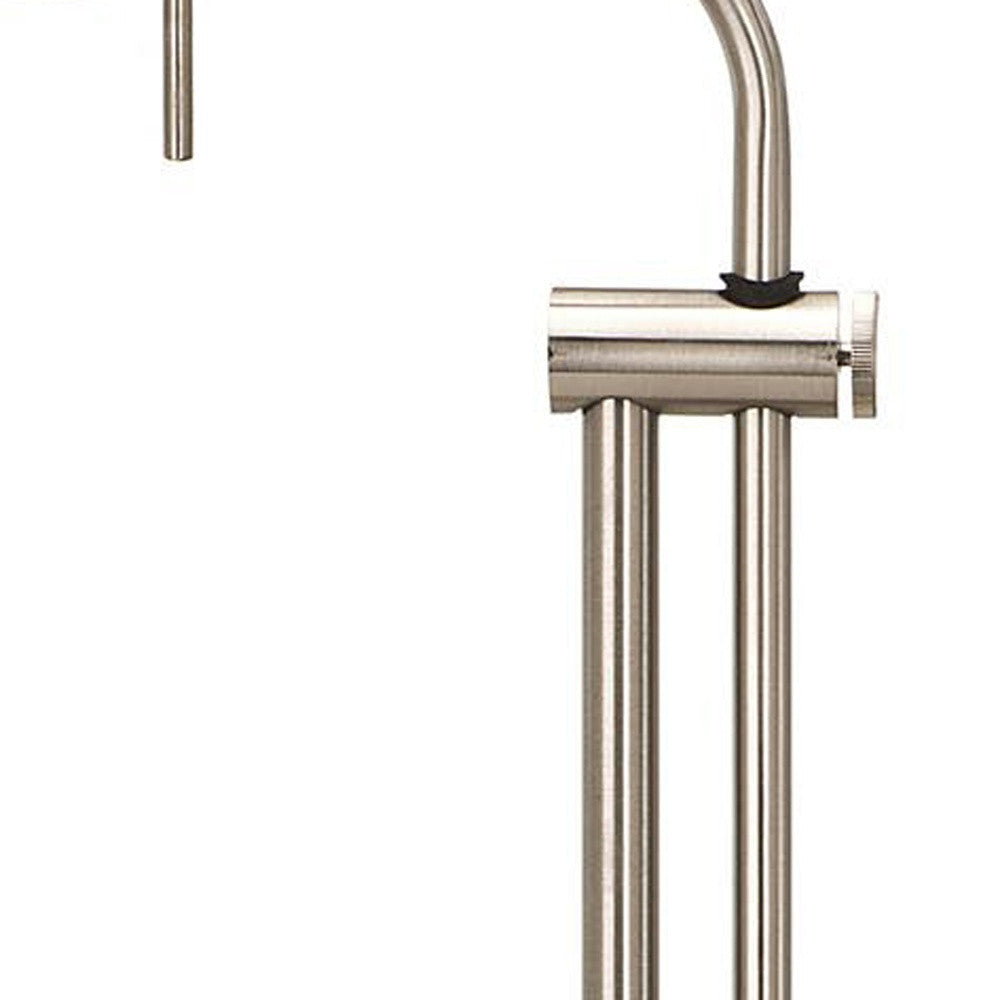 Nickel Adjustable Table Lamp w/ Nickel Shade