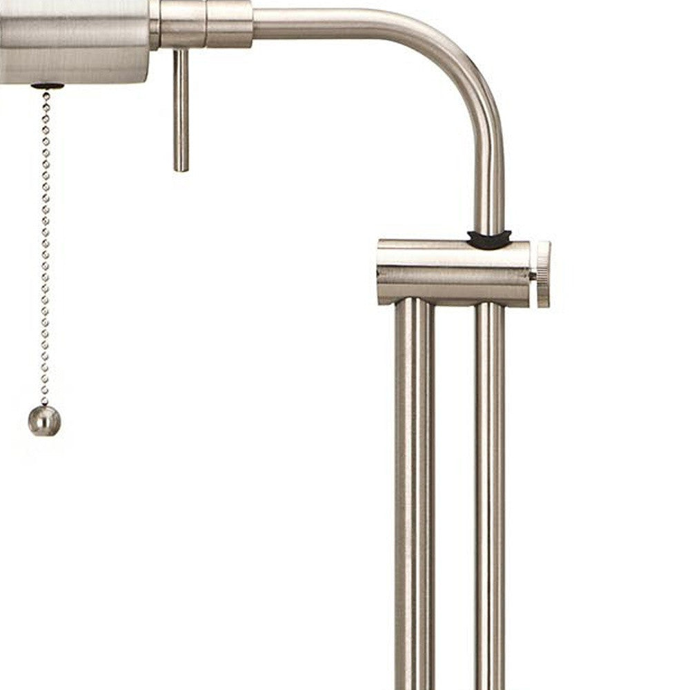 Nickel Adjustable Table Lamp w/ Nickel Shade