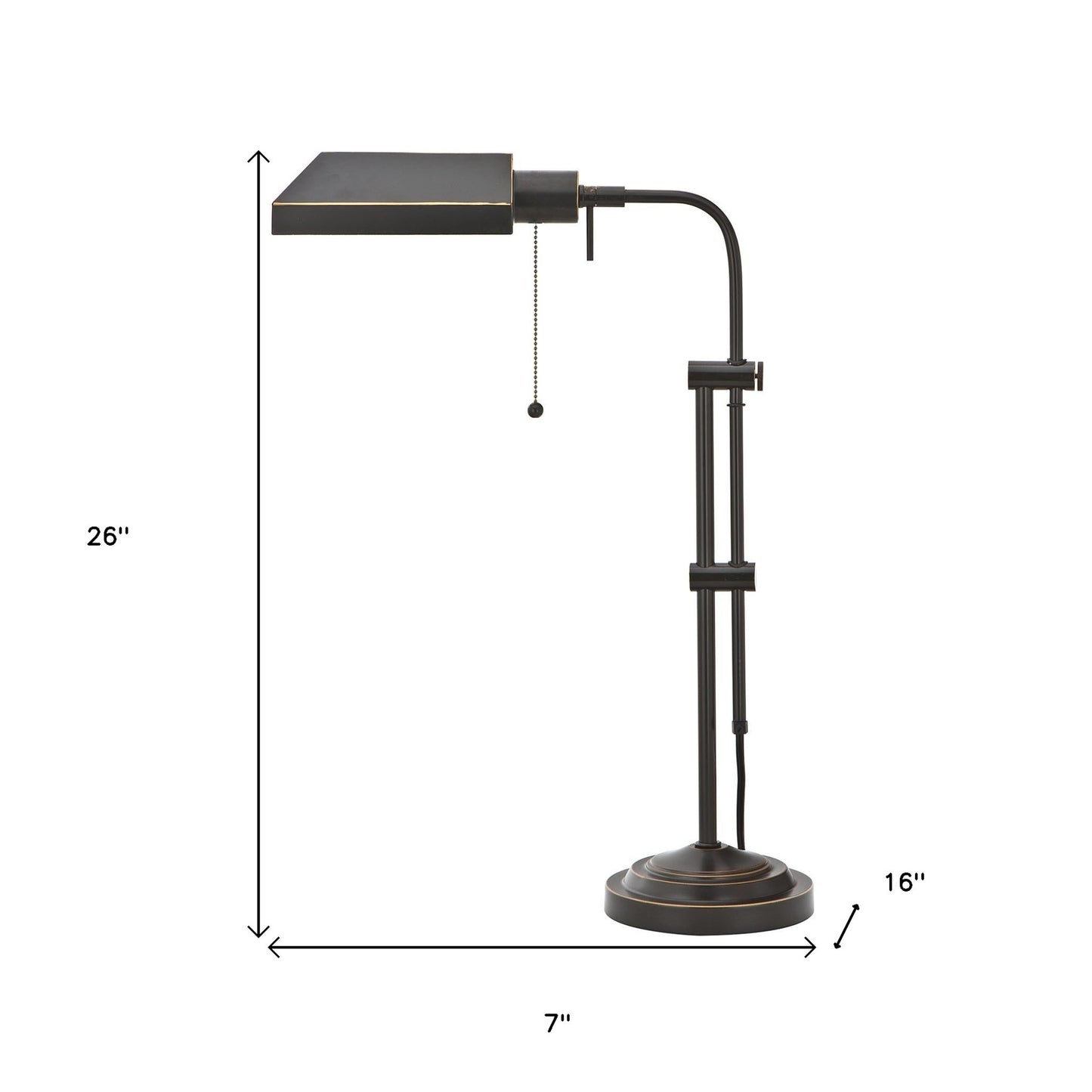 Bronze Adjustable Table Lamp w/ Bronze Shade