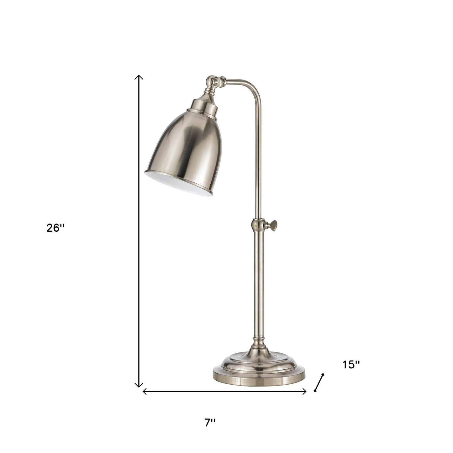 Nickel Adjustable Table Lamp w/ Shade
