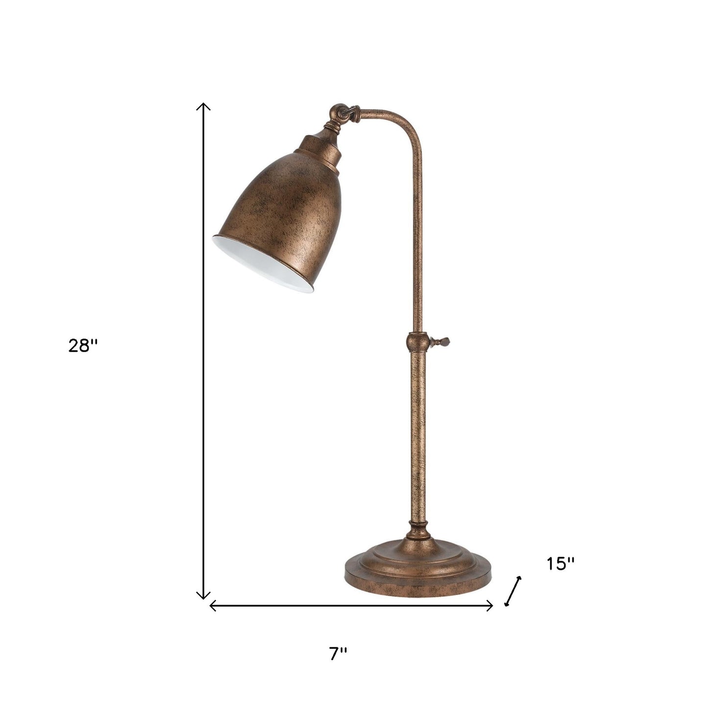 Bronze Adjustable Lantern Table Lamp w/ Shade