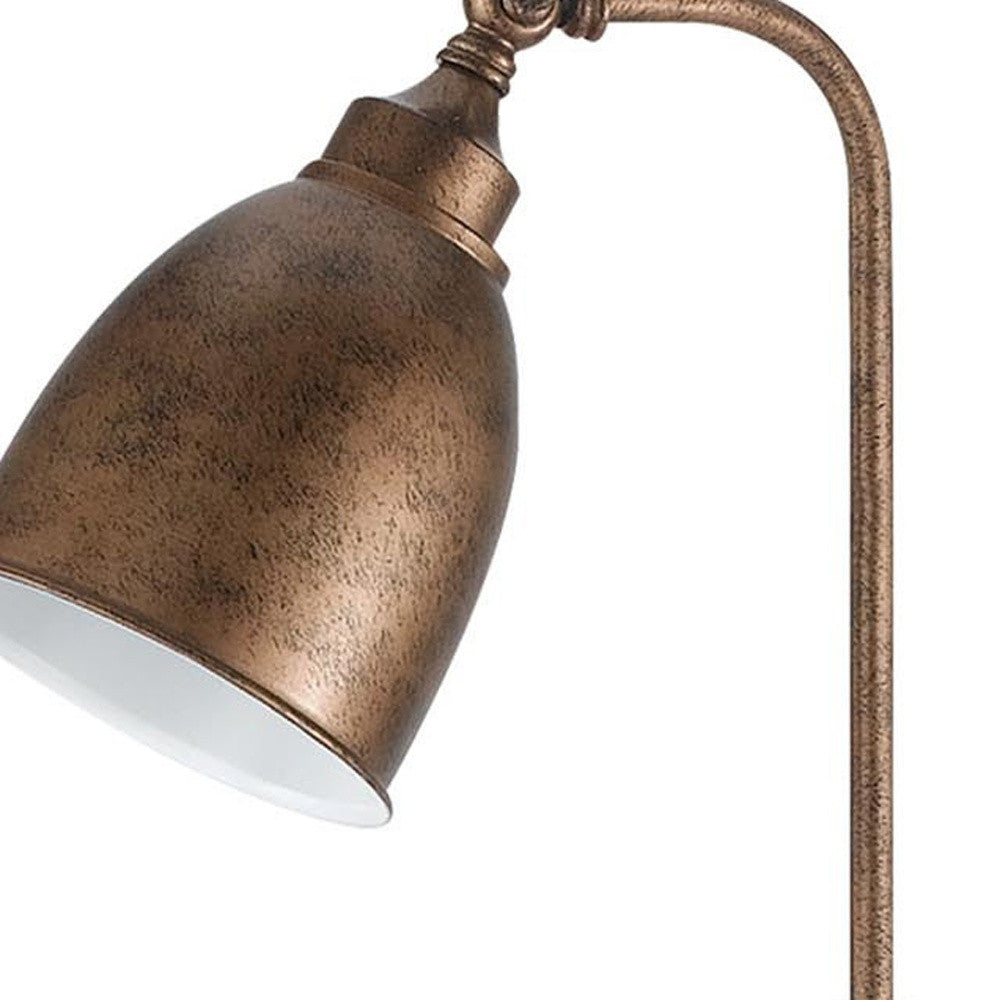 Bronze Adjustable Lantern Table Lamp w/ Shade