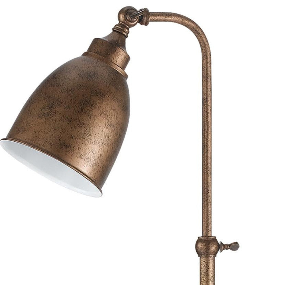 Bronze Adjustable Lantern Table Lamp w/ Shade