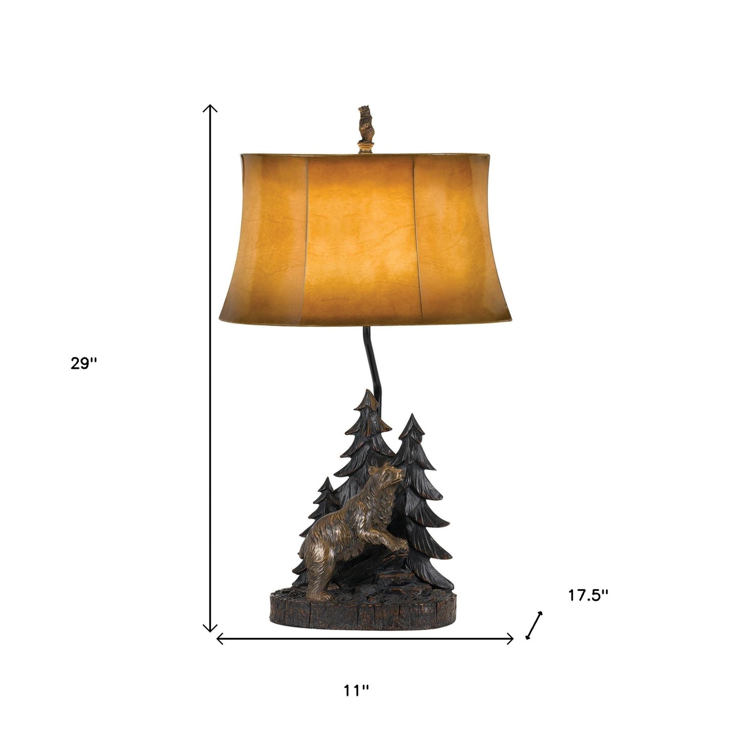 Bronze Bear in the Woods Table Lamp w/ Shade