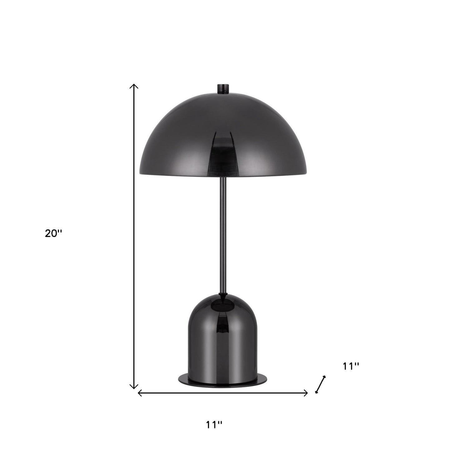 Gunmetal Dark Gray Desk Lamp w/ Half Dome Shade