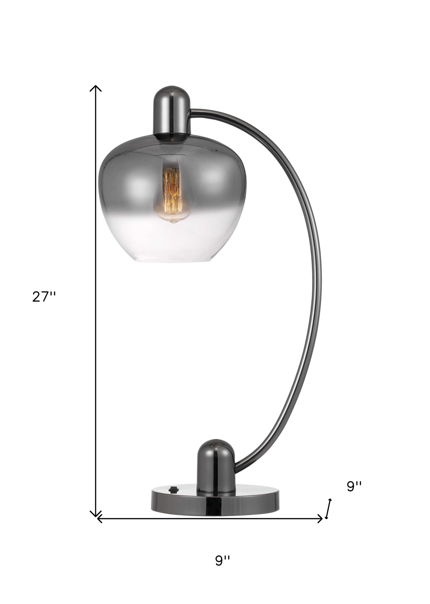 GunTable Lamp w/ Silver Metallic Shade