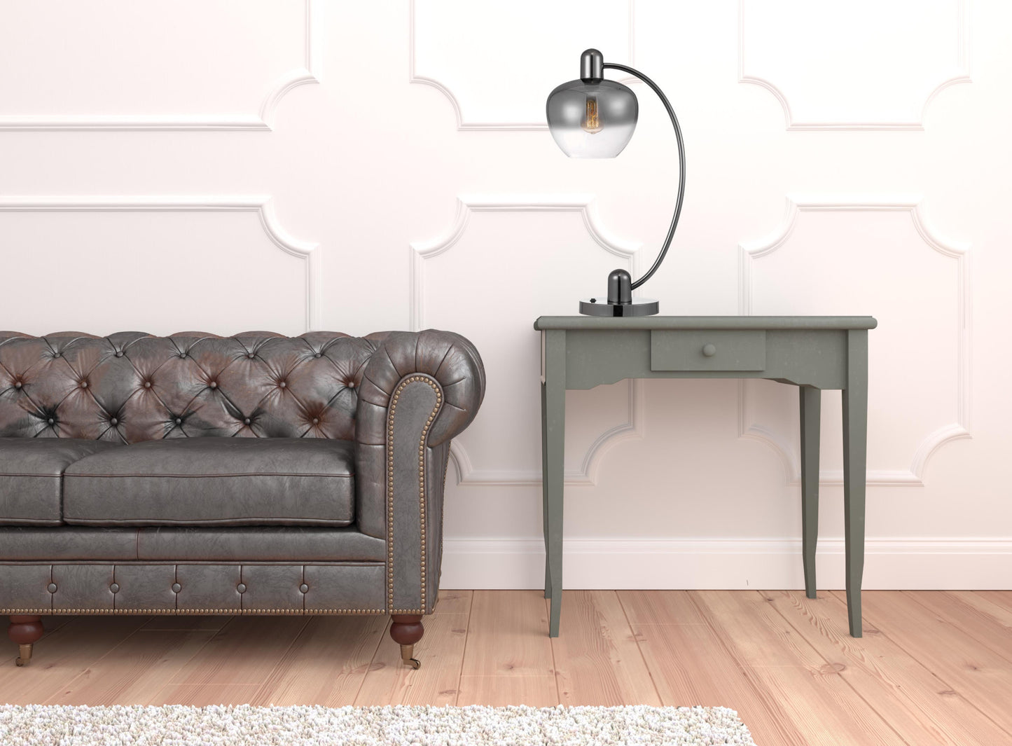 GunTable Lamp w/ Silver Metallic Shade