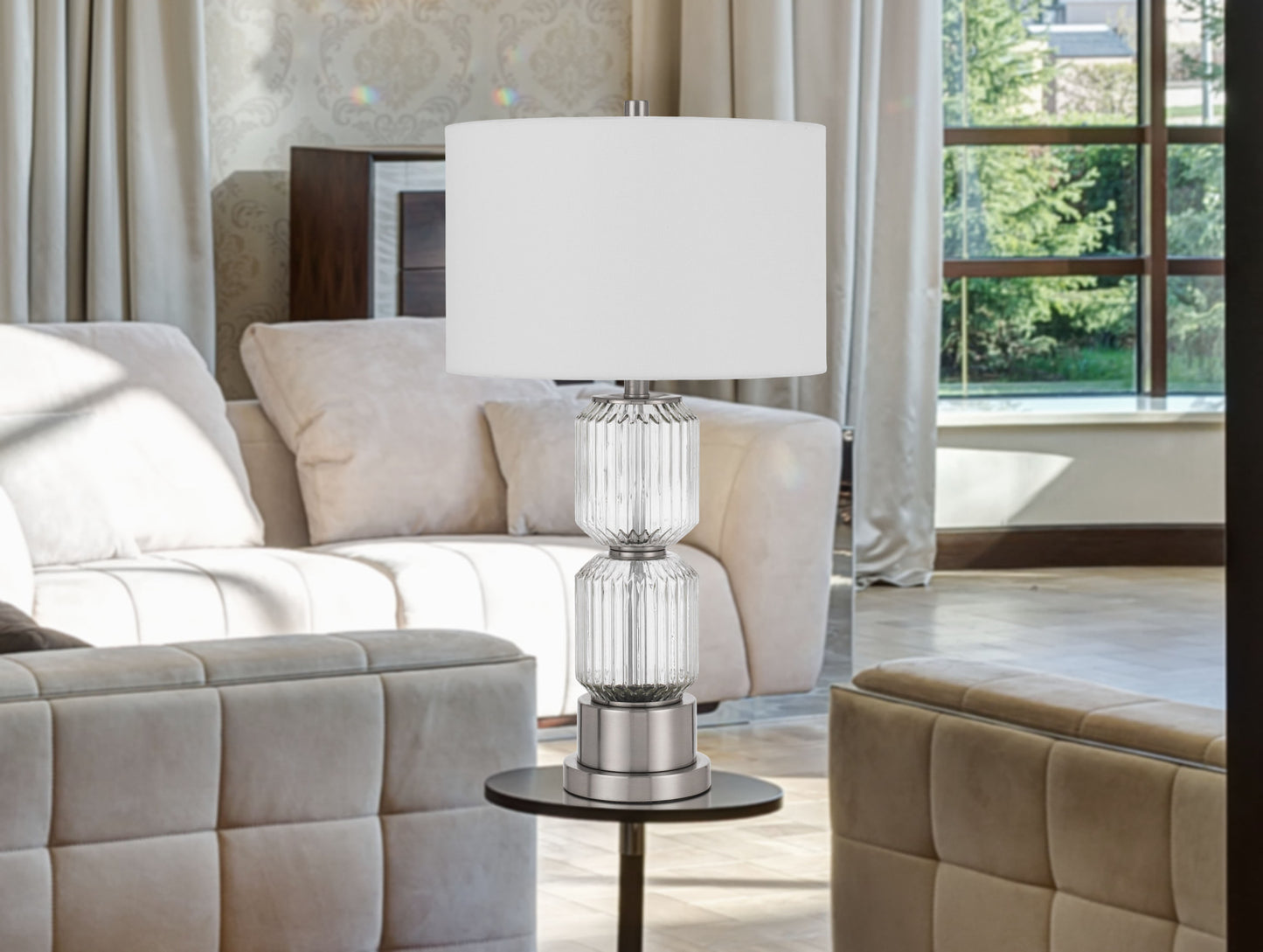 Nickel Table Lamp w/ Shade