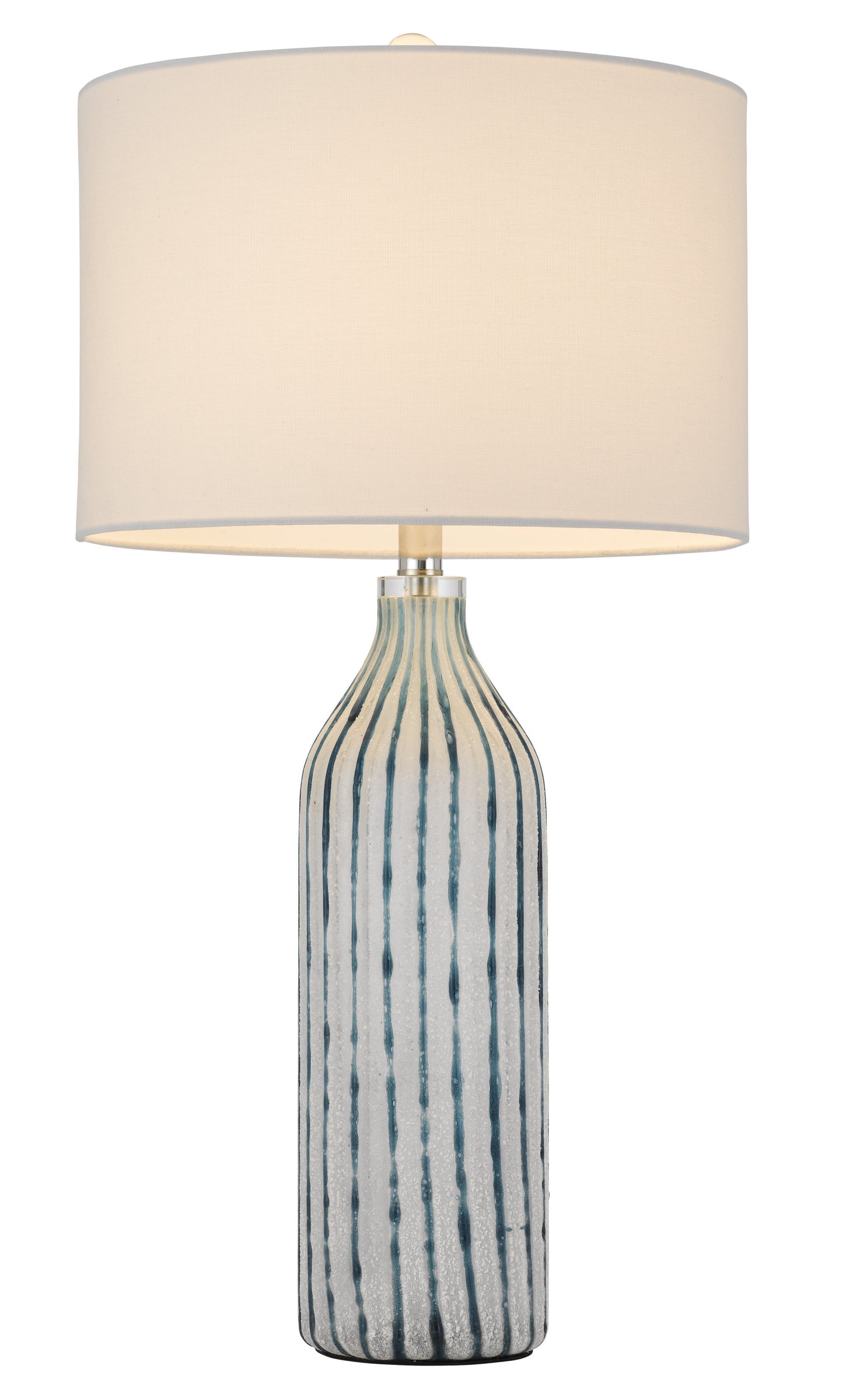 Aqua & Gray Glass Table Lamp w/ Shade