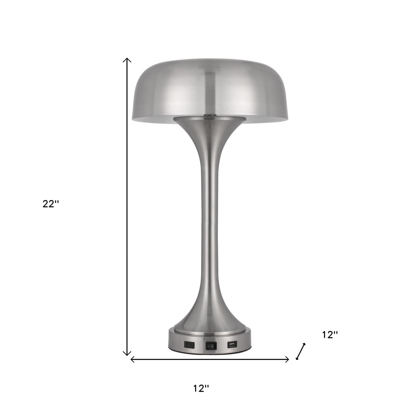 Nickel Two Light Table Lamp w/ Shade