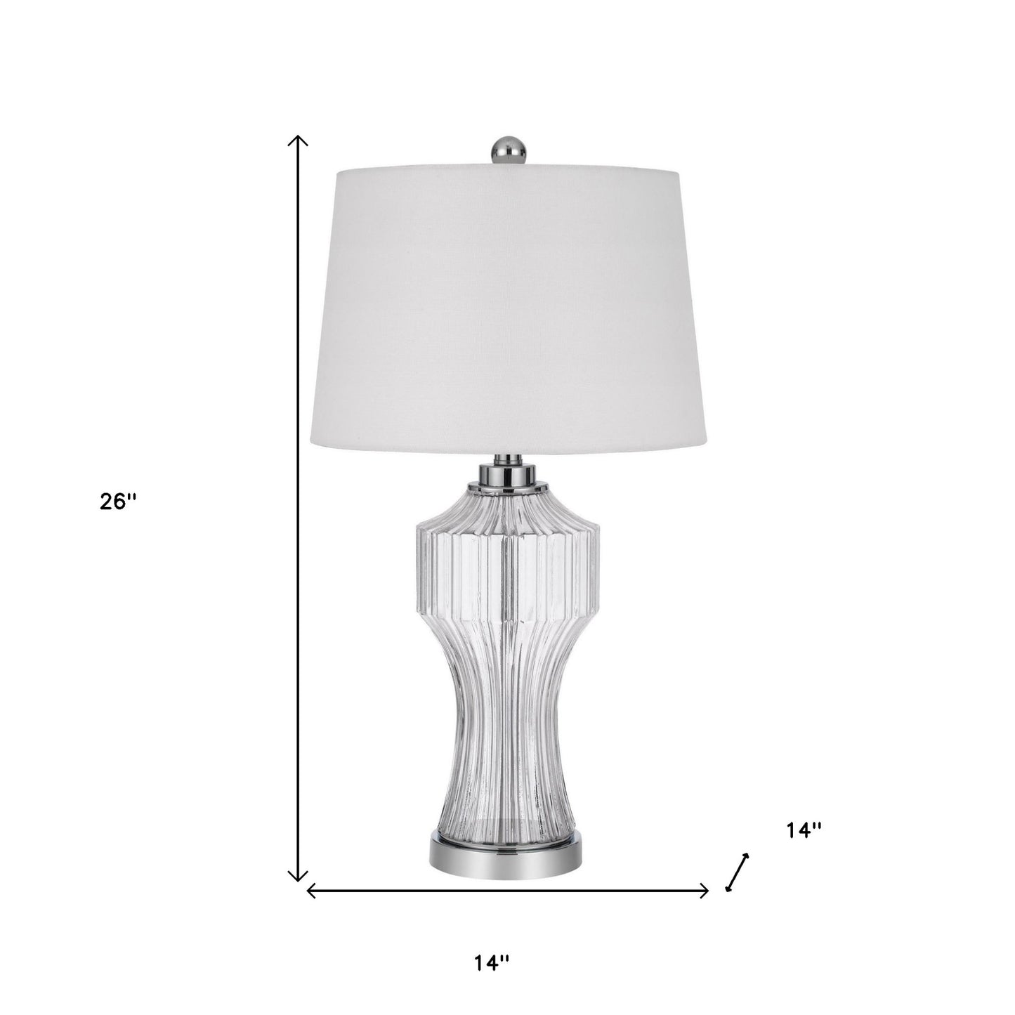 Clear Glass Table Lamp w/ Shade