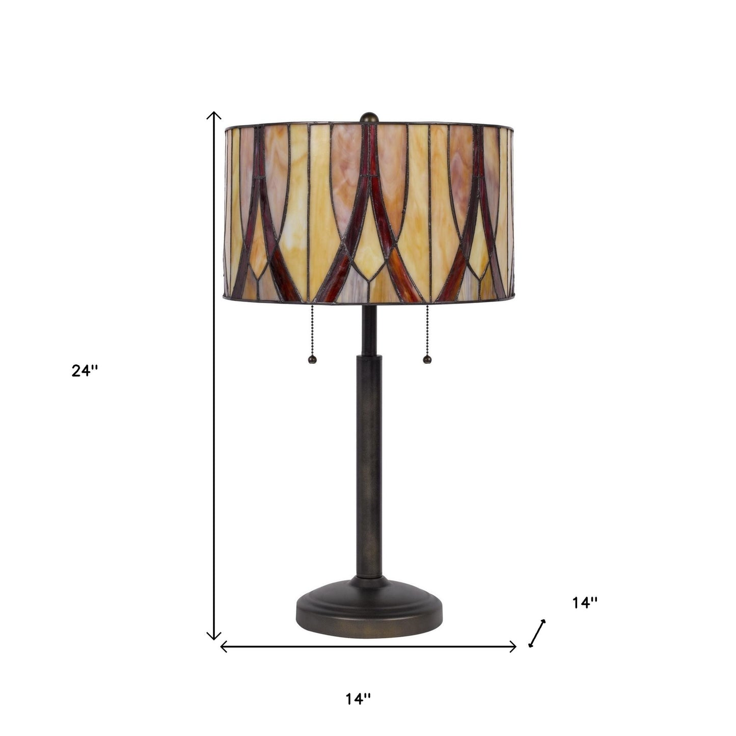 Bronze Two Light Table Lamp w/ Shade