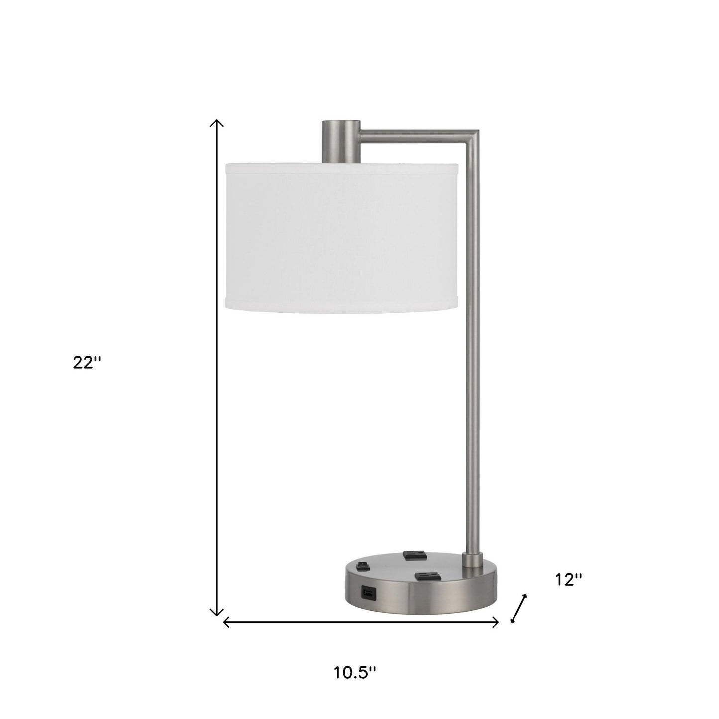Nickel Desk Table Lamp w/ Shade