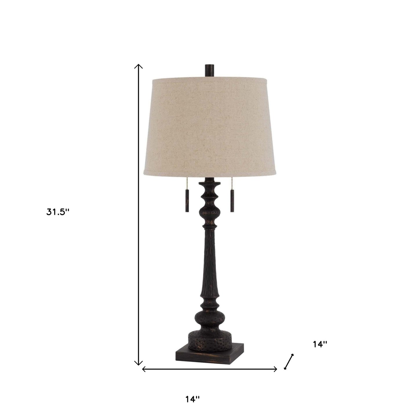 Charcoal Two Light Table Lamp w/ Shade