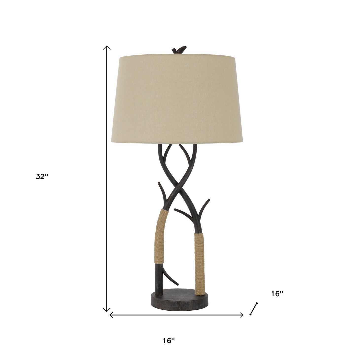 Charcoal Table Lamp w/ Shade
