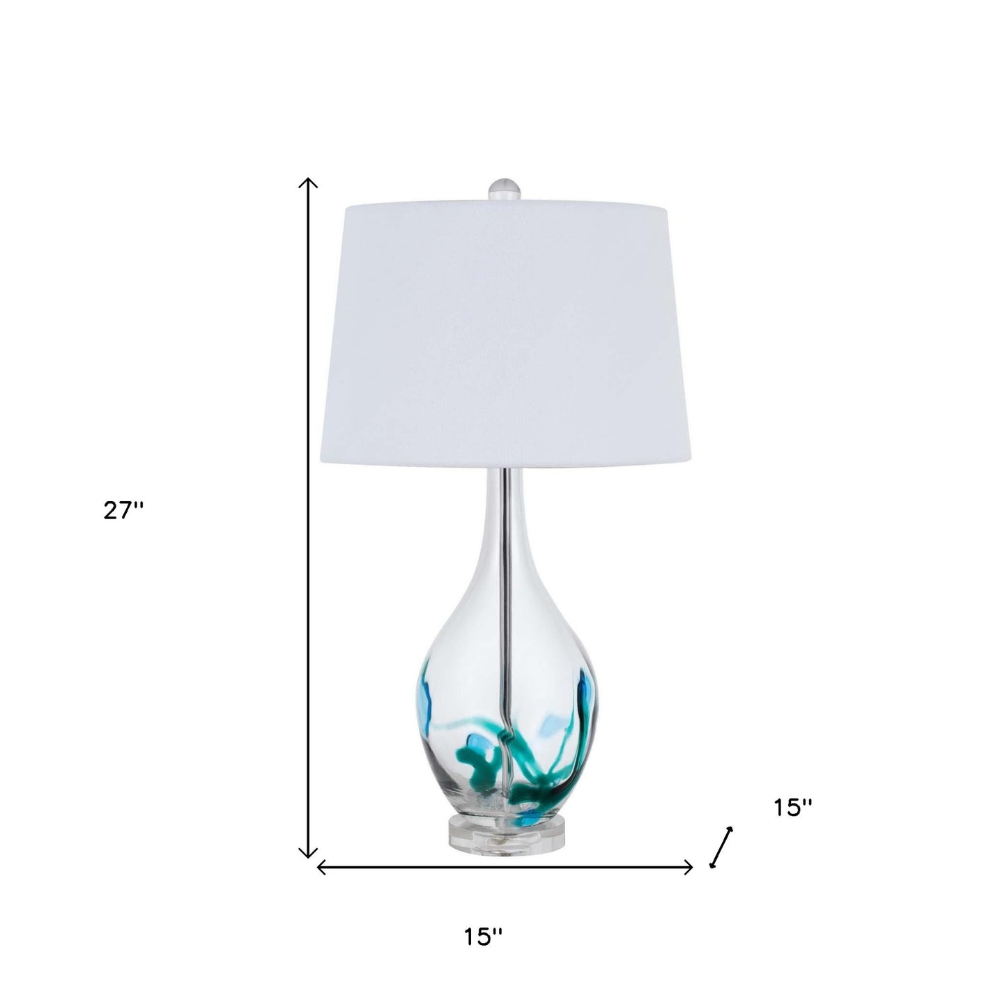 Clear Glass Table Lamp w/ Shade
