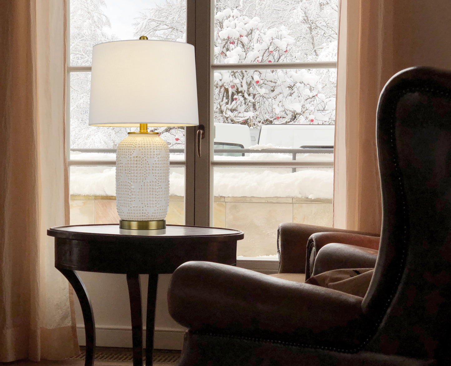 Ivory Table Lamp w/ Shade