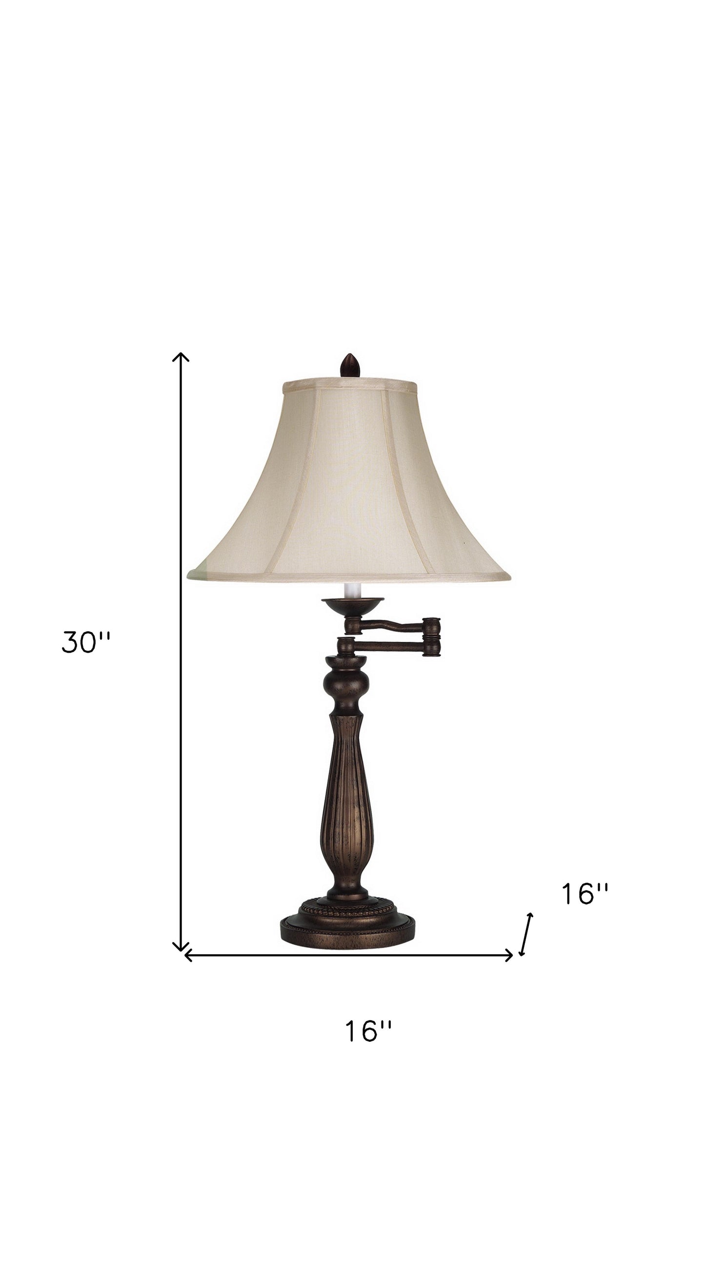 Rust Table Lamp w/ Pearl Shade