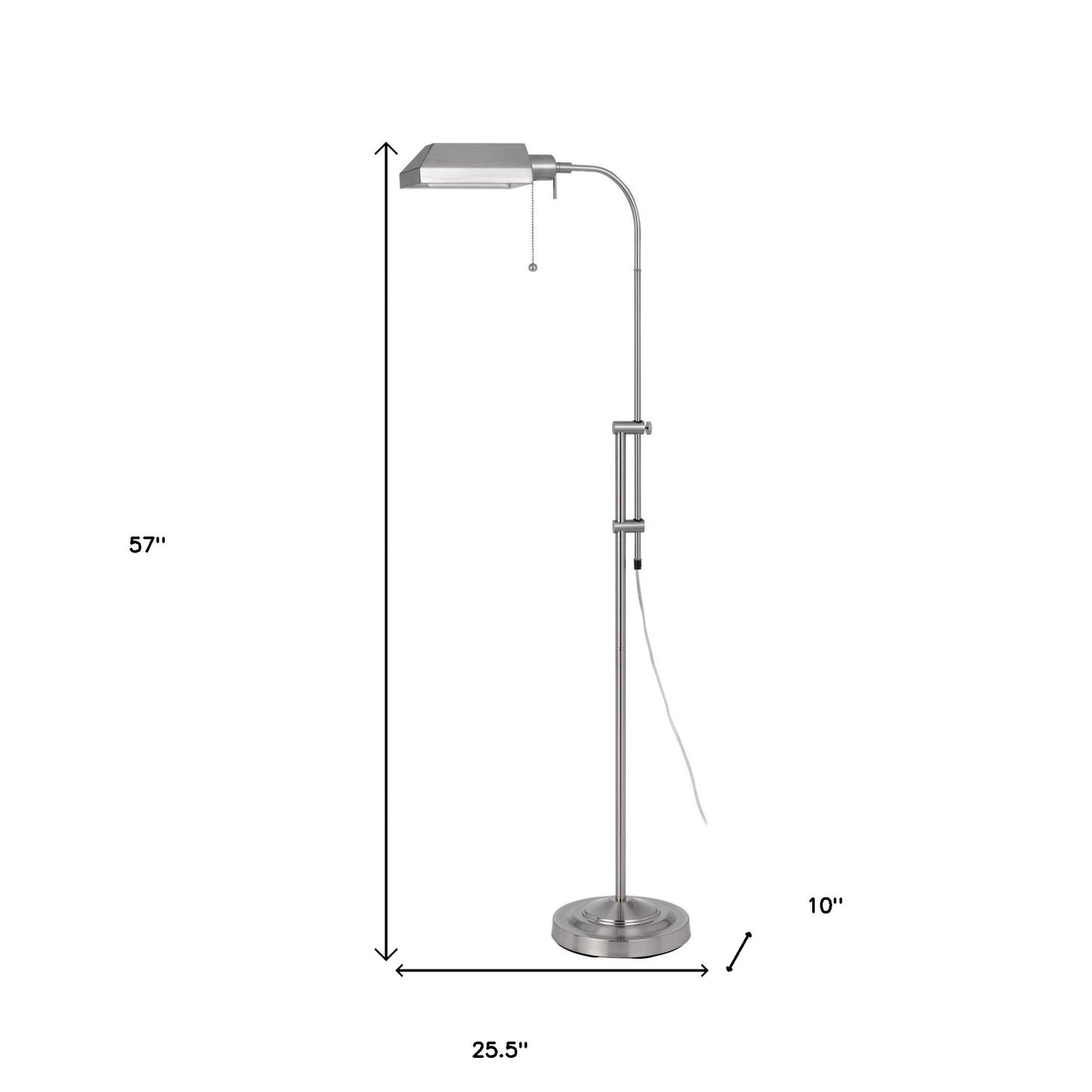 Nickel Adjustable Floor Lamp w/ Shade