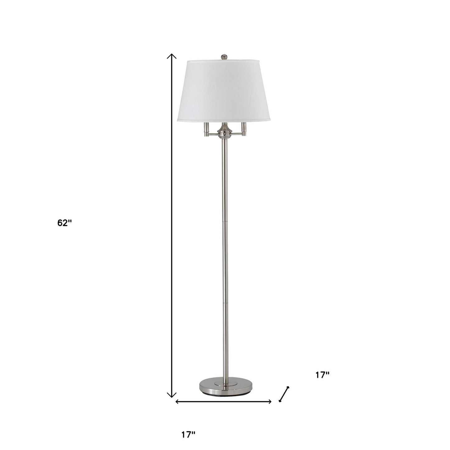 Nickel 4-Light Floor Lamp w/ Shade