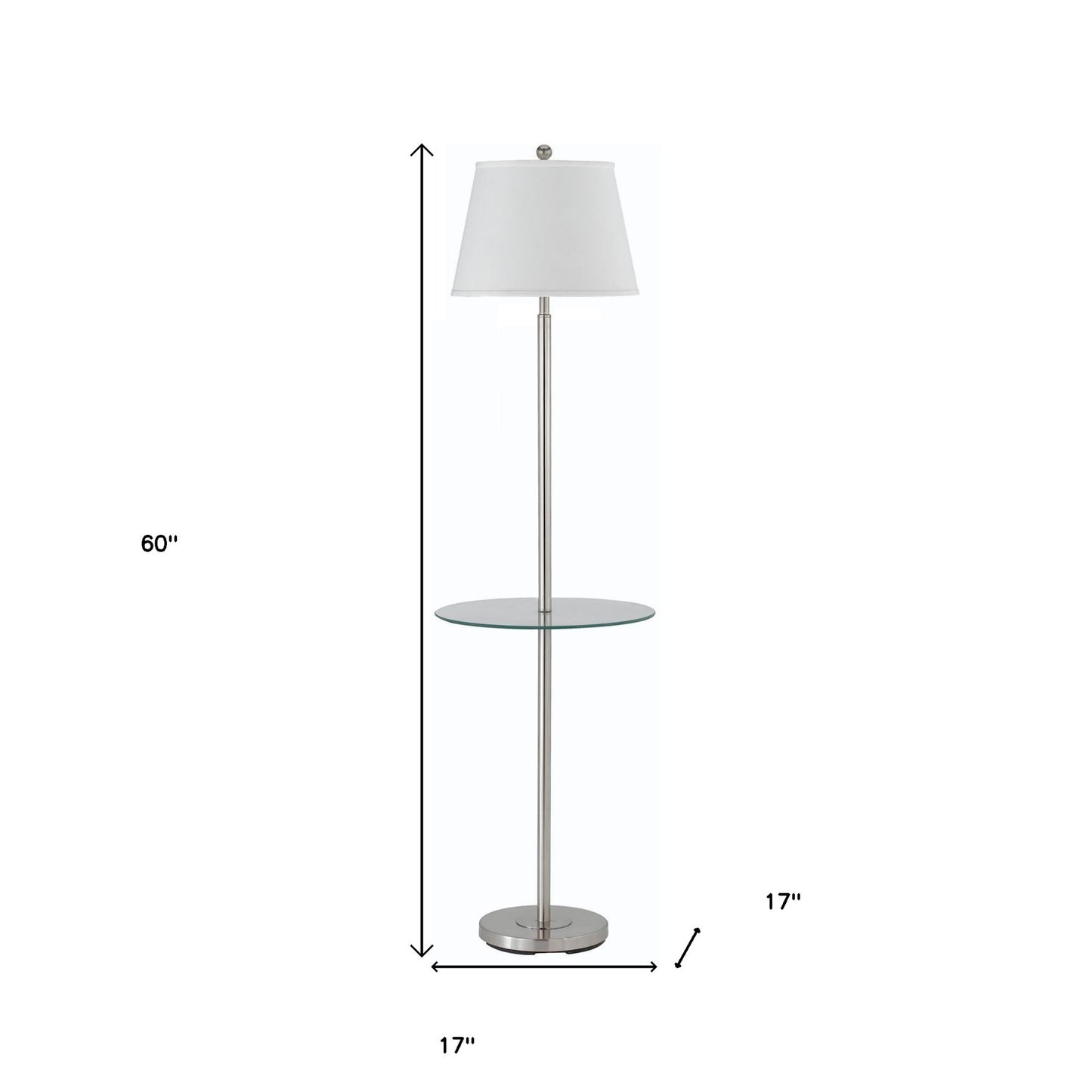 Nickel Tray Table Floor Lamp w/ Shade
