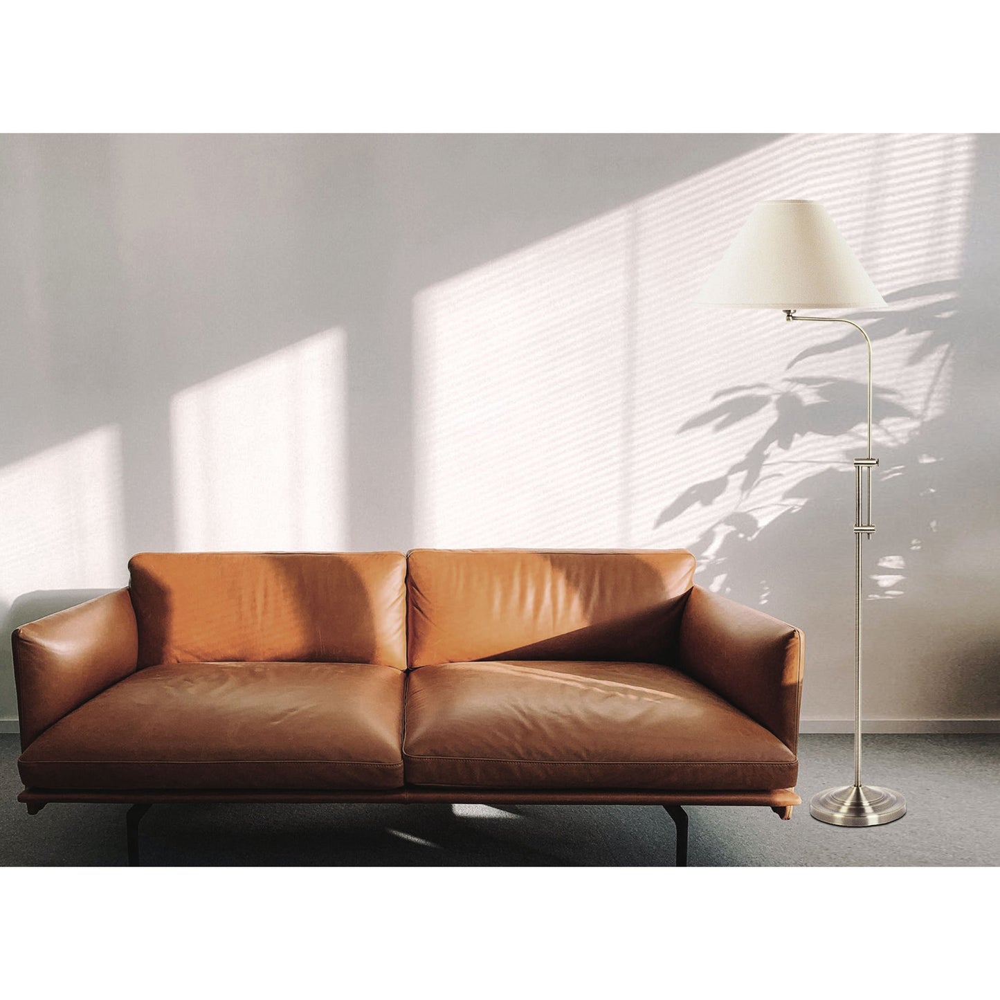 Nickel Adjustable Floor Lamp w/ Shade