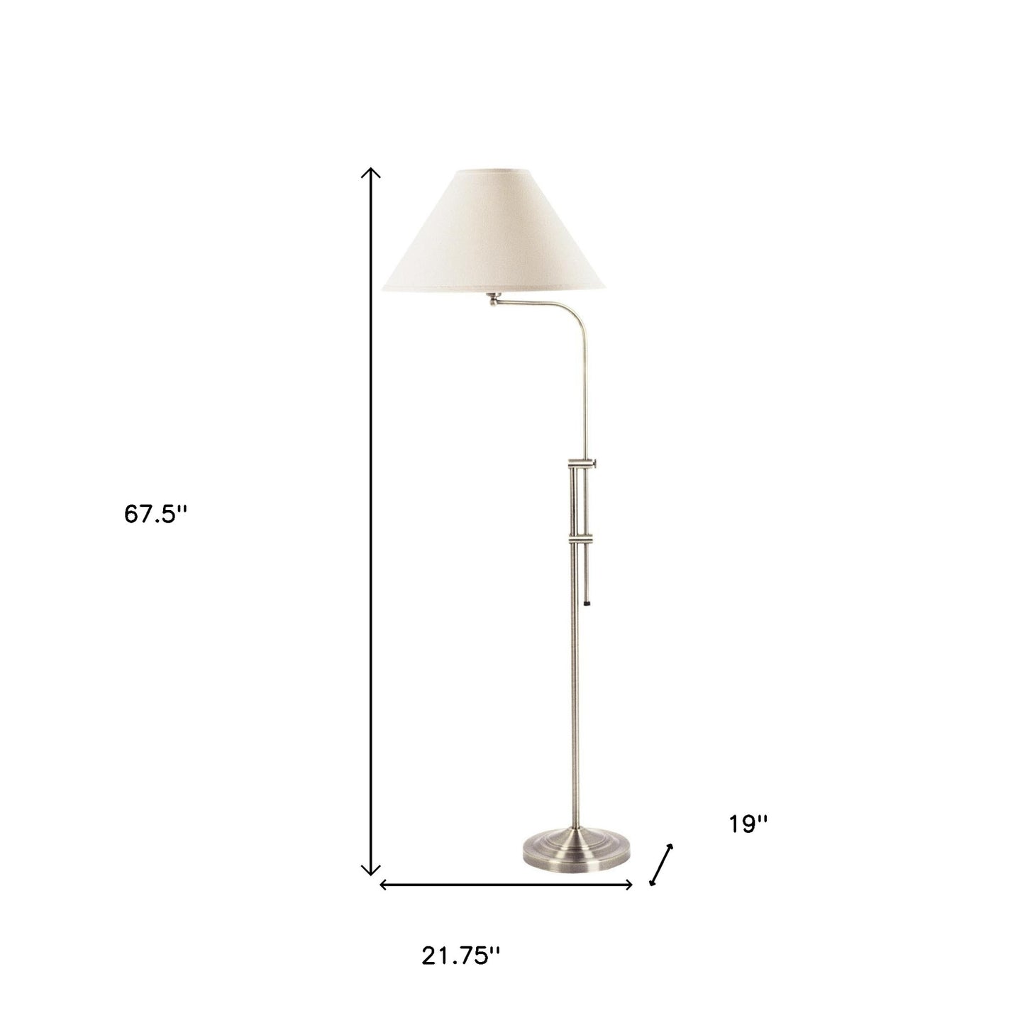 Nickel Adjustable Floor Lamp w/ Shade