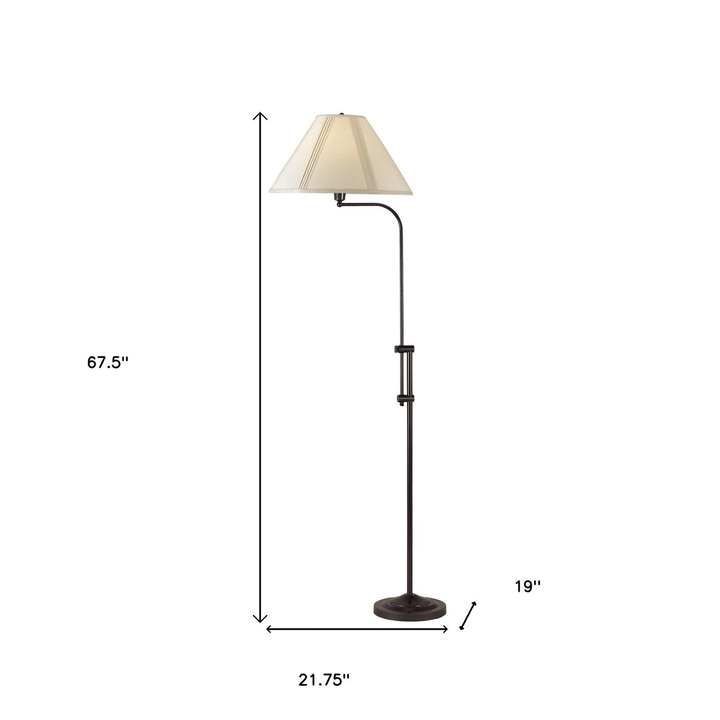 Bronze Adjustable Floor Lamp w/ Shade