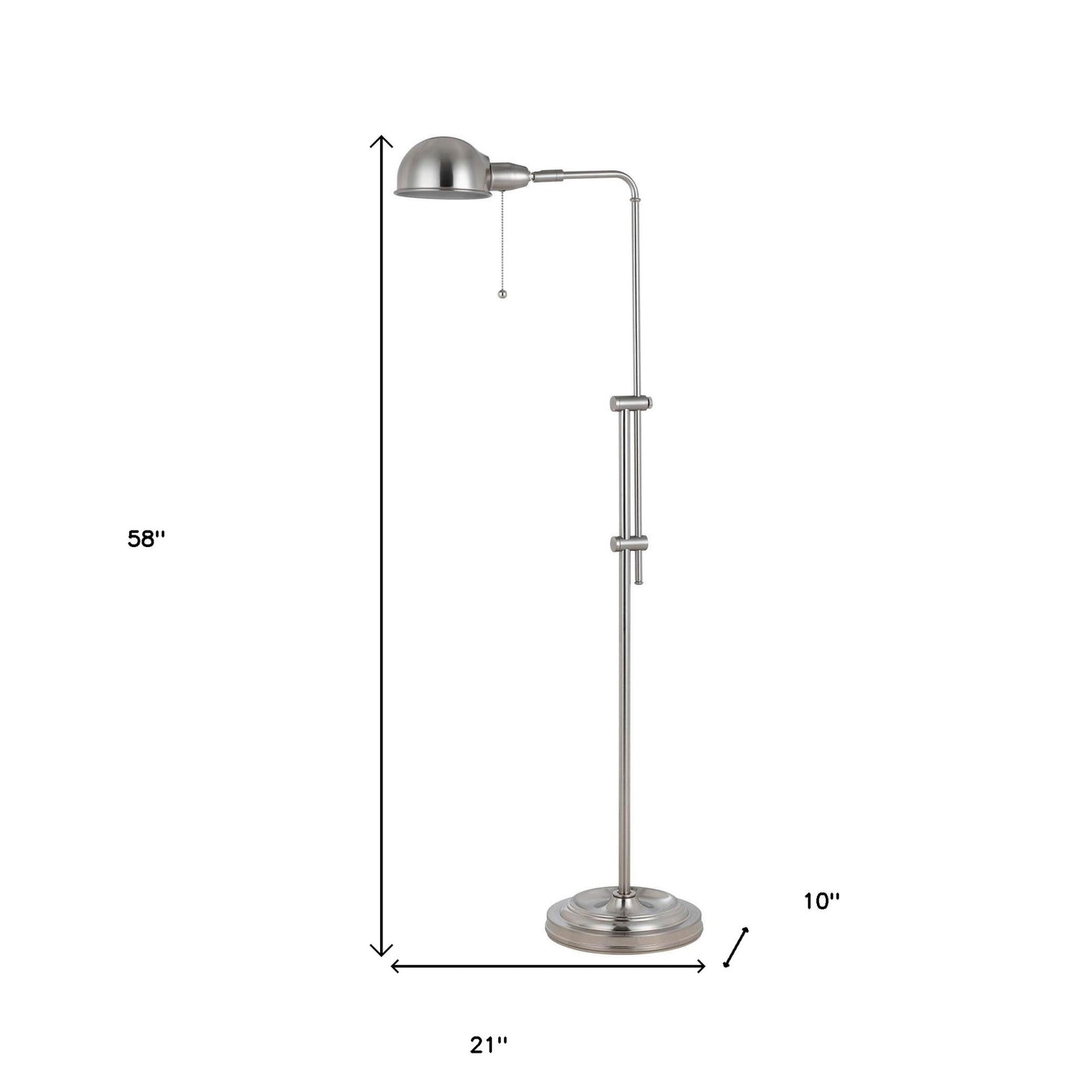 Nickel Adjustable Floor Lamp w/ Shade