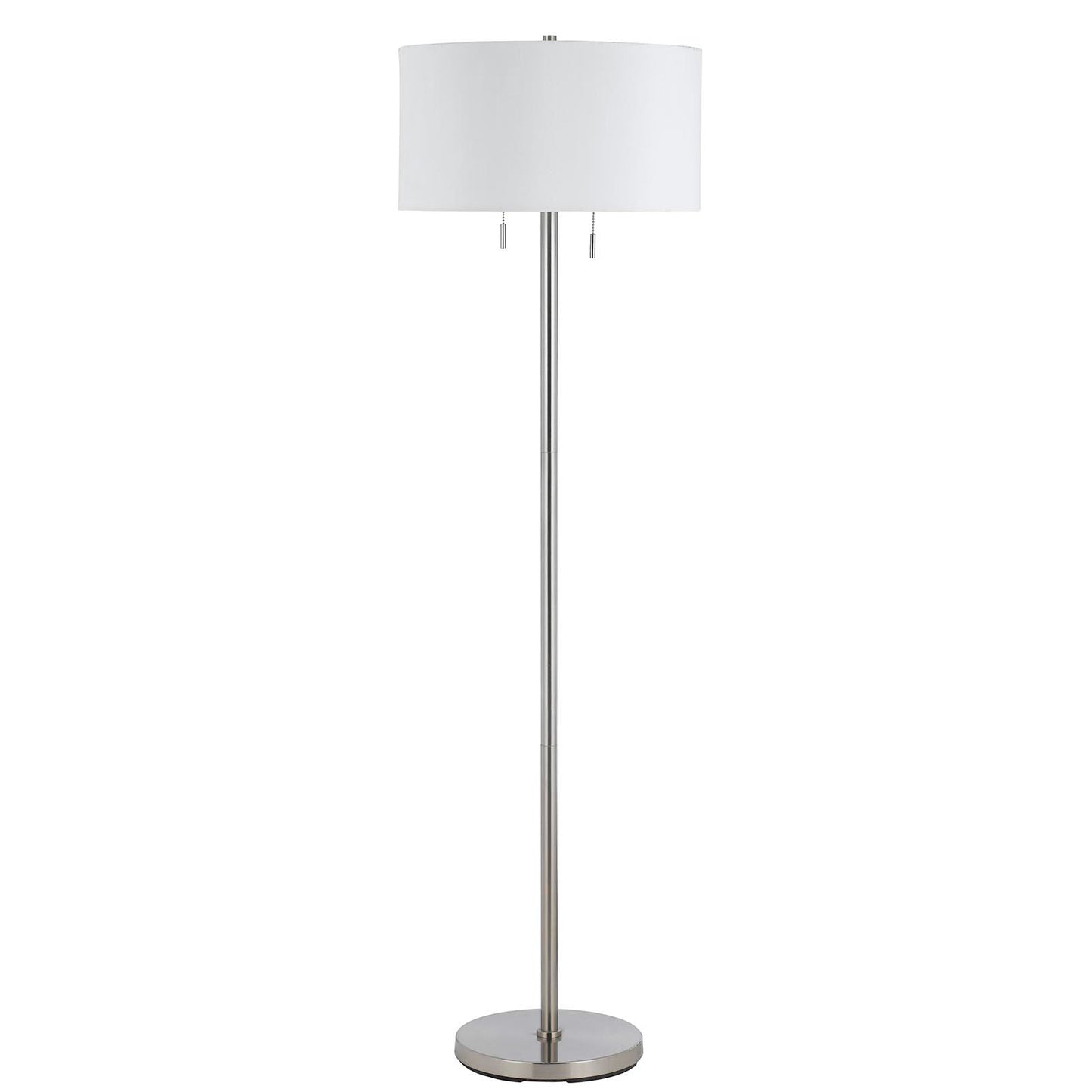 Nickel 2-Light Floor Lamp w/ Shade