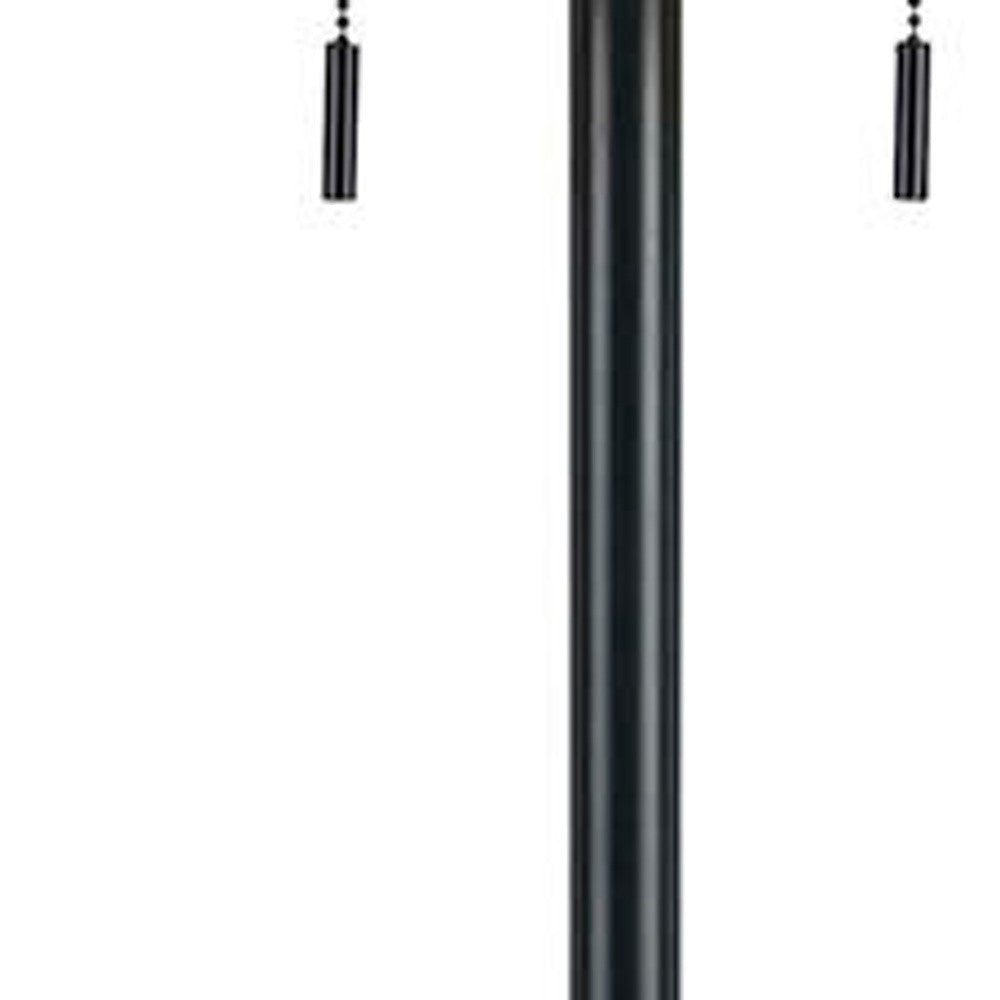 Bronze 2-Light Floor Lamp w/ Brown Shade