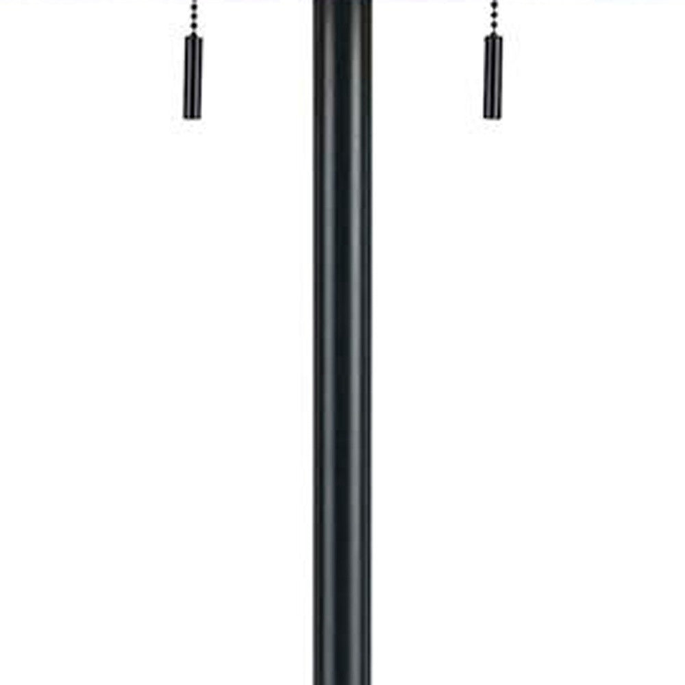 Bronze 2-Light Floor Lamp w/ Brown Shade