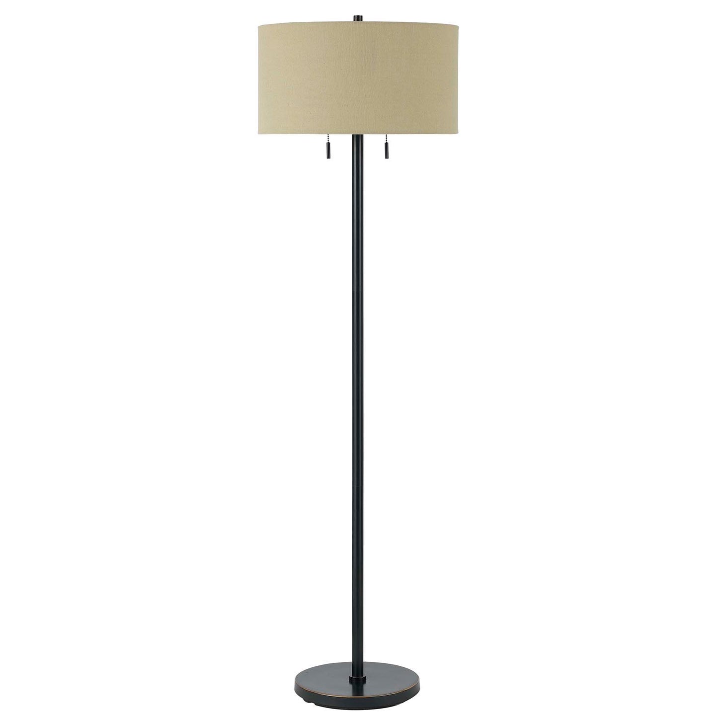 Bronze 2-Light Floor Lamp w/ Brown Shade