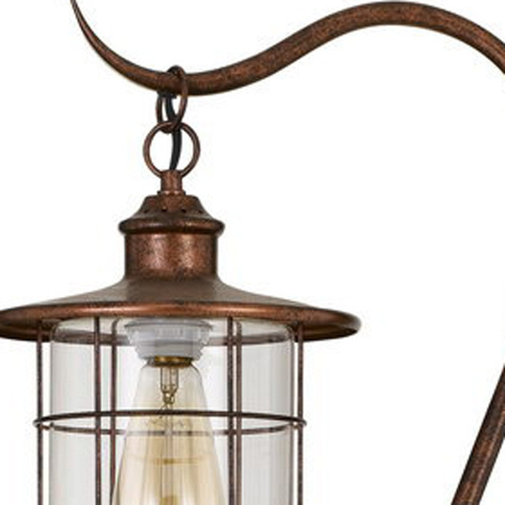 Rusted Floor Lamp w/ Rust Glass Shade