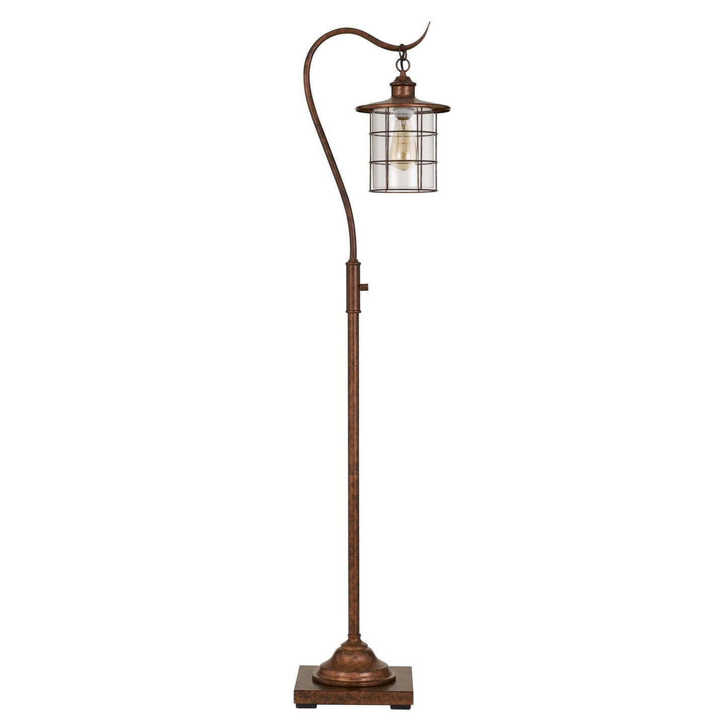 Rusted Floor Lamp w/ Rust Glass Shade