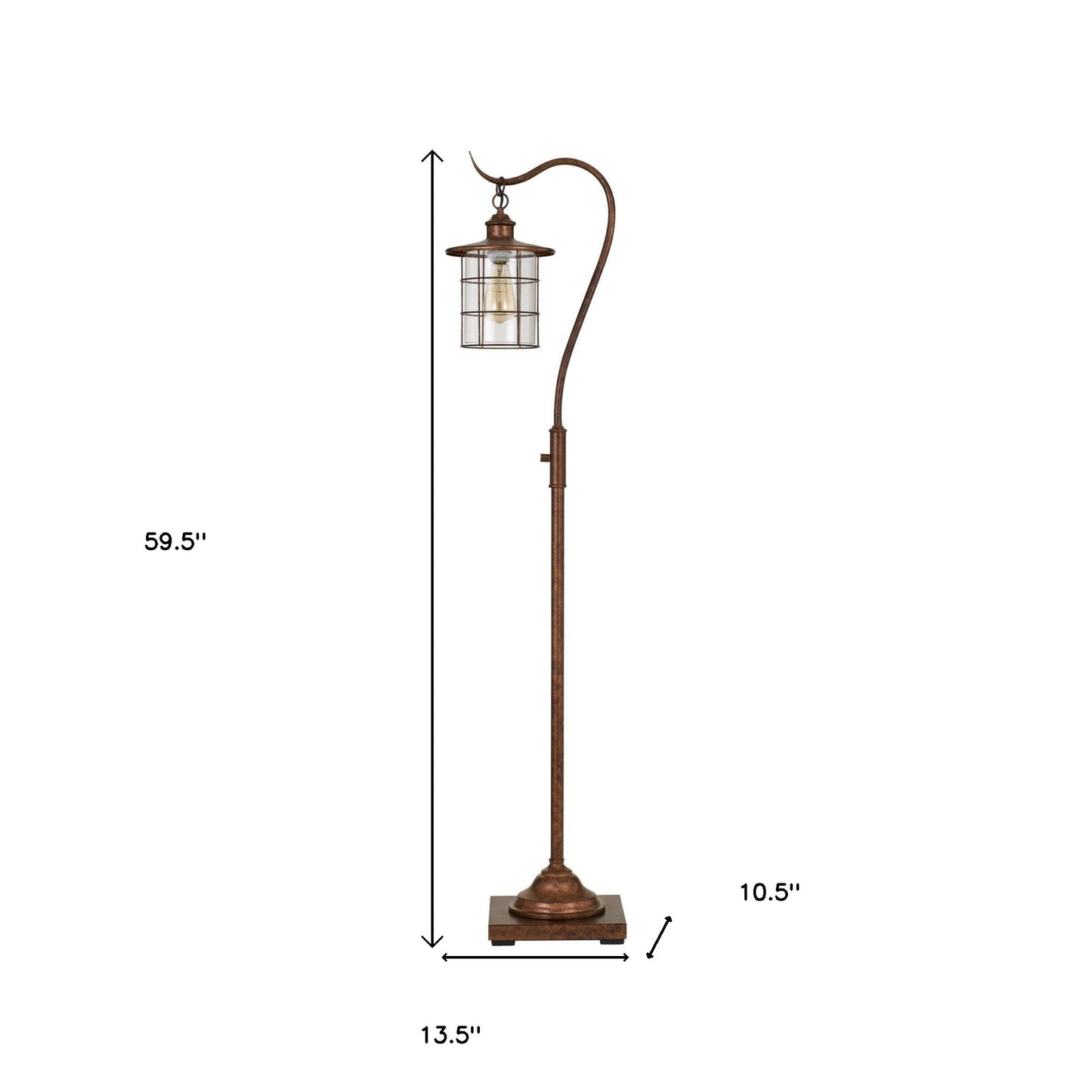 Rusted Floor Lamp w/ Rust Glass Shade