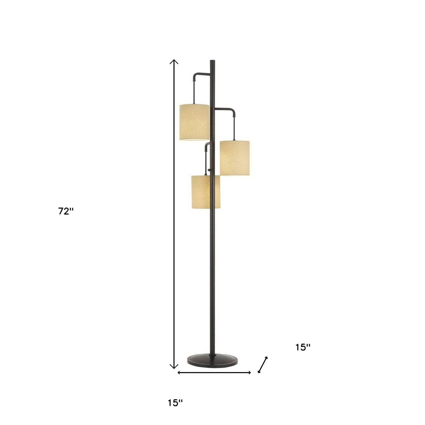 Bronze 3-Light Floor Lamp w/ Shade
