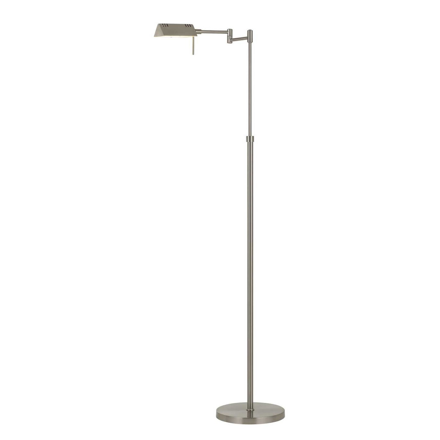 Nickel Adjustable Swing Arm Floor Lamp