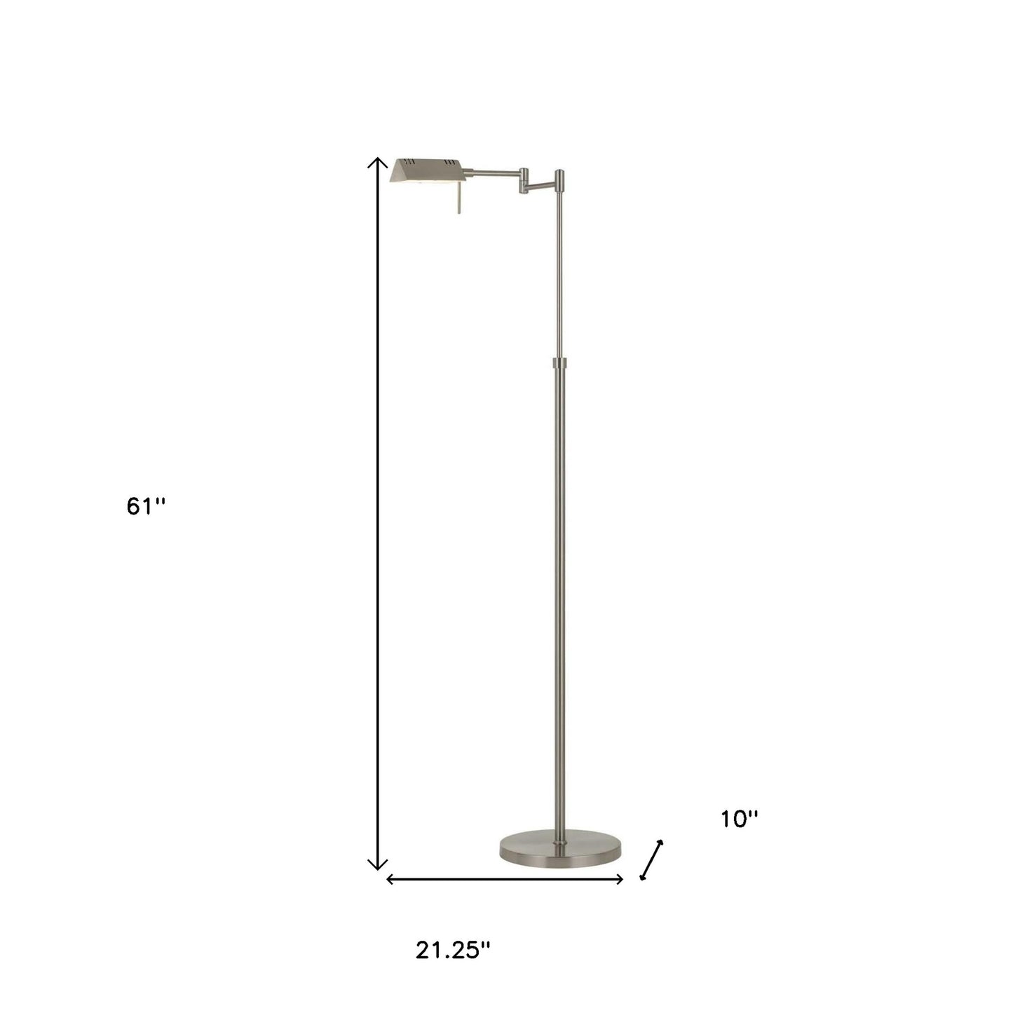 Nickel Adjustable Swing Arm Floor Lamp