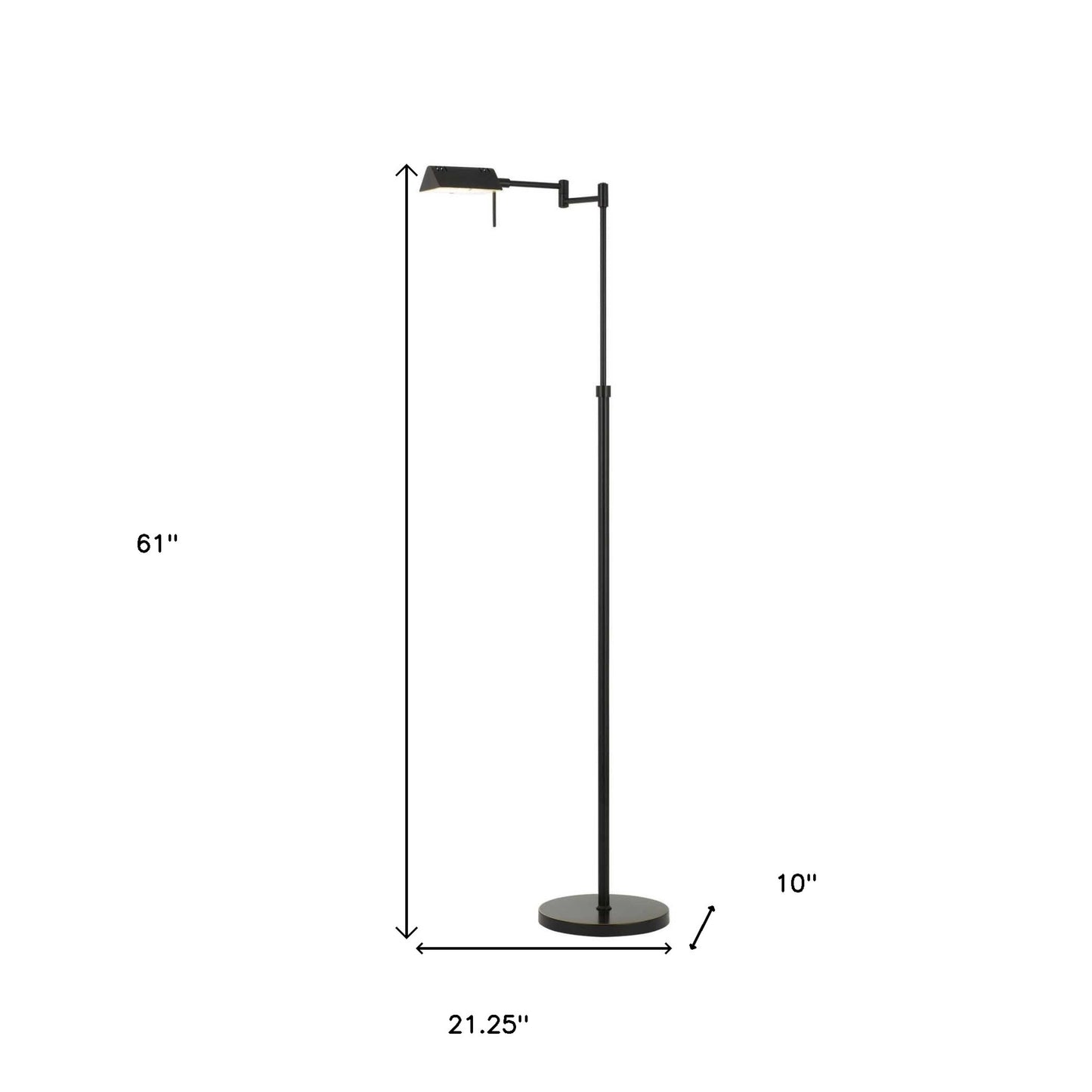 Bronze Adjustable Swing Arm Floor Lamp