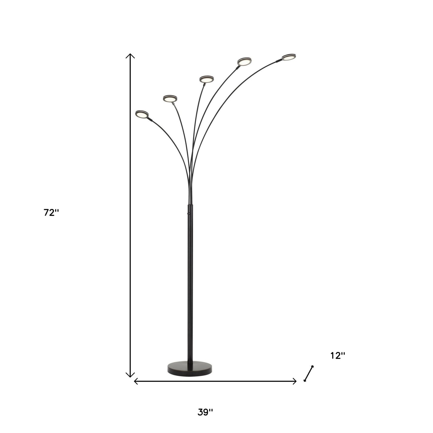 Bronze 5-Light Arc Floor Lamp