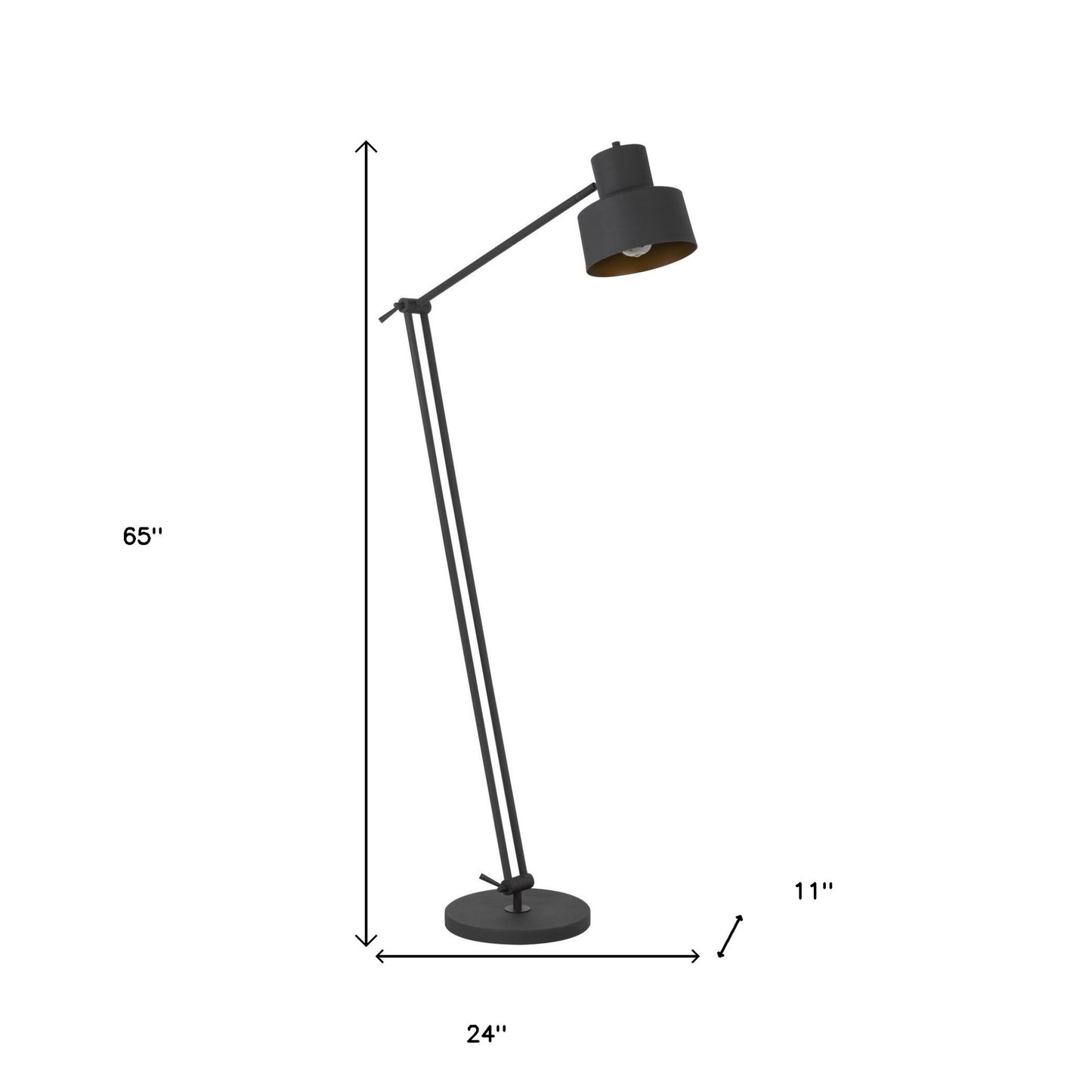 Black Adjustable Floor Lamp w/ Shade