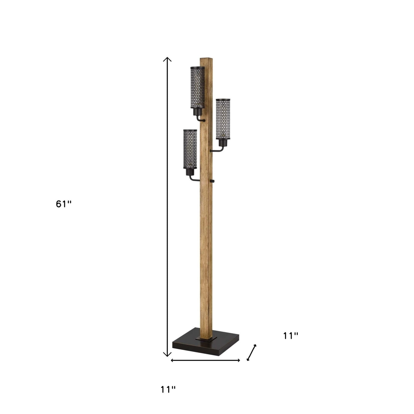 Brown 3-Light Floor Lamp w/ Shade