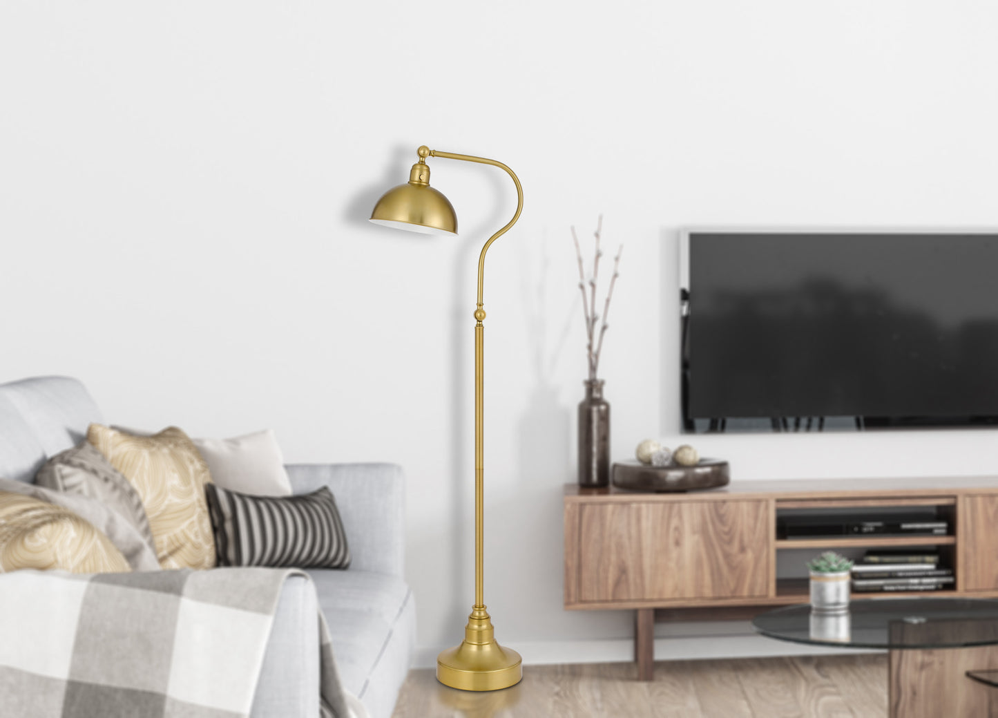 Brass Floor Lamp w/ Shade