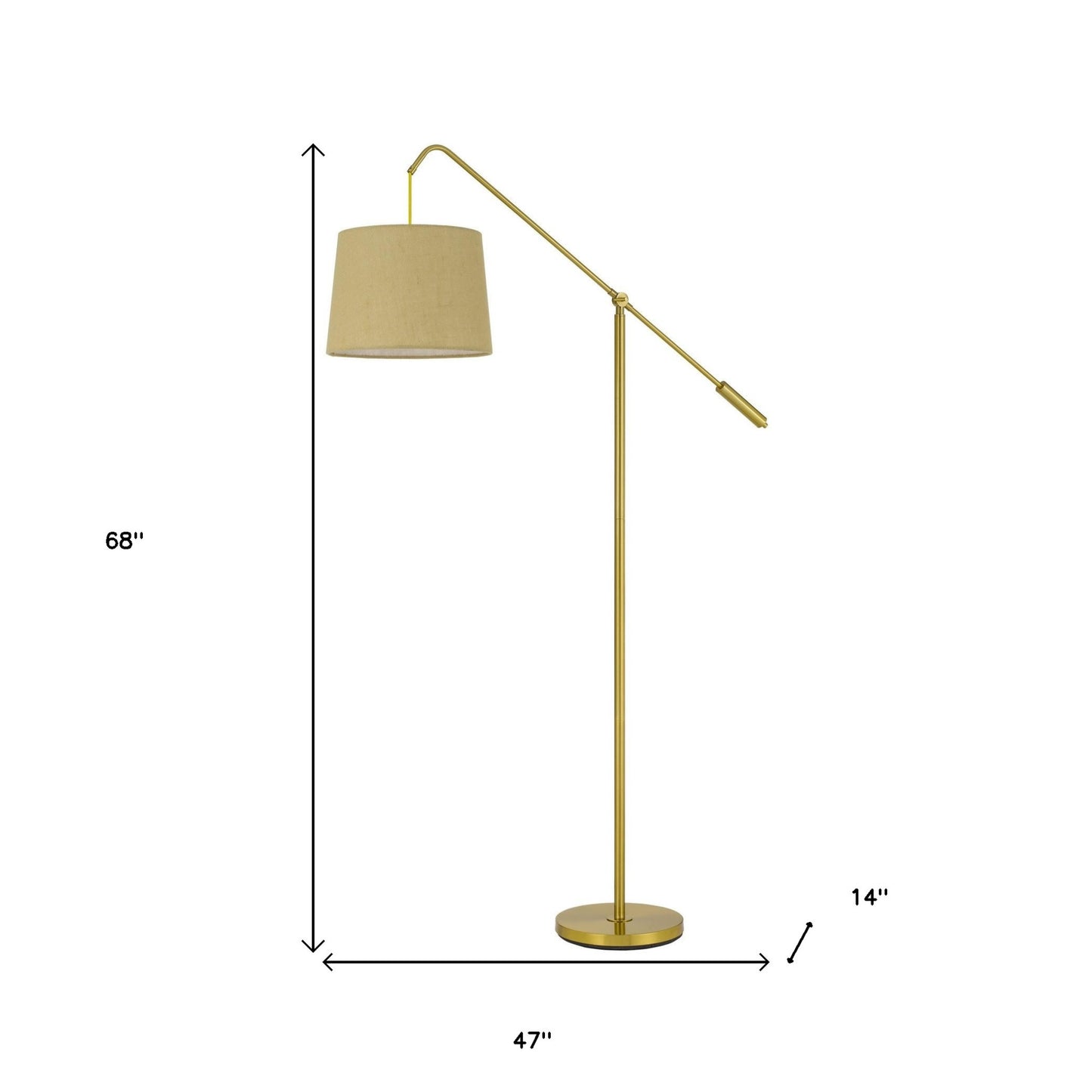 Brass Adjustable Floor Lamp w/ Shade