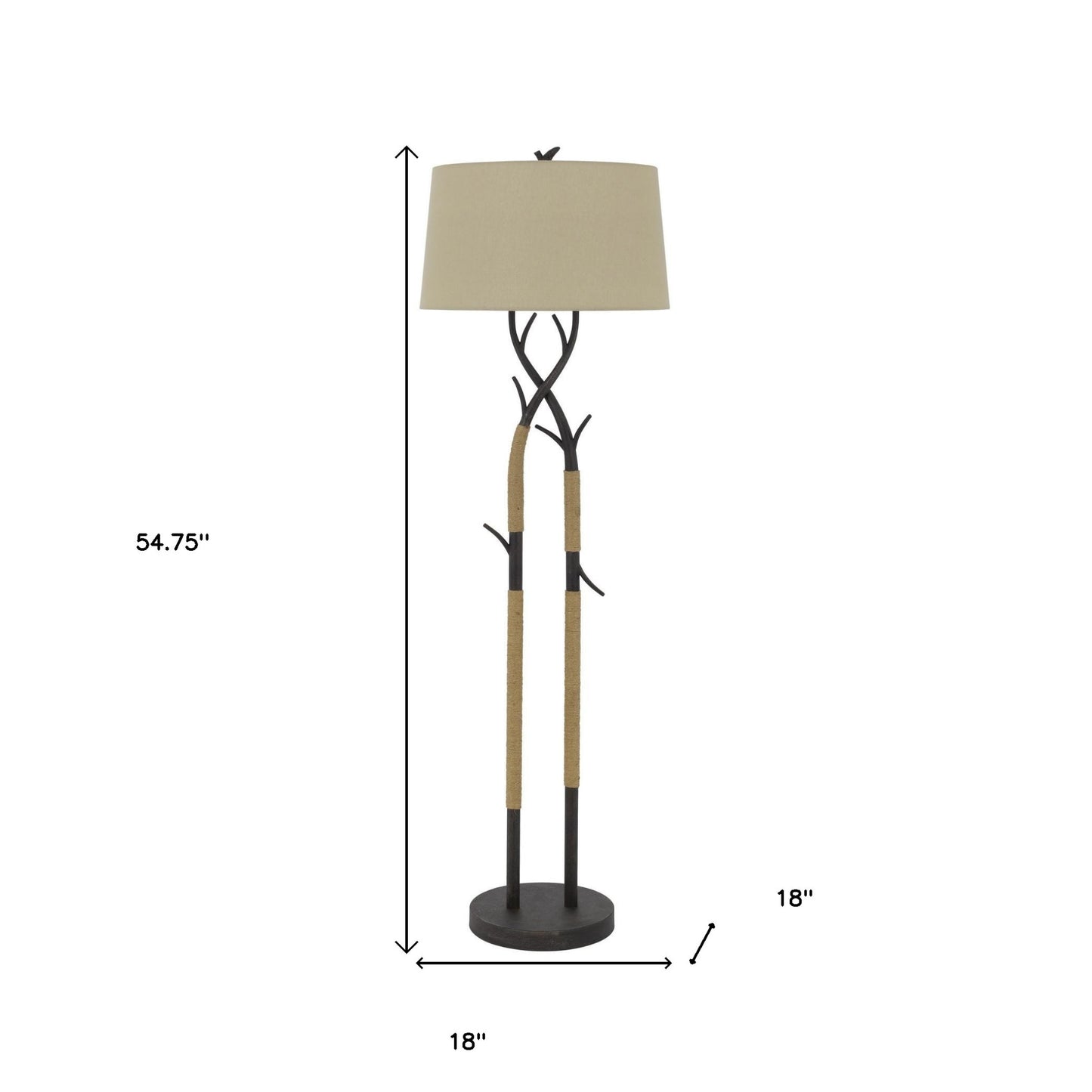 Black Floor Lamp w/ Tan Shade