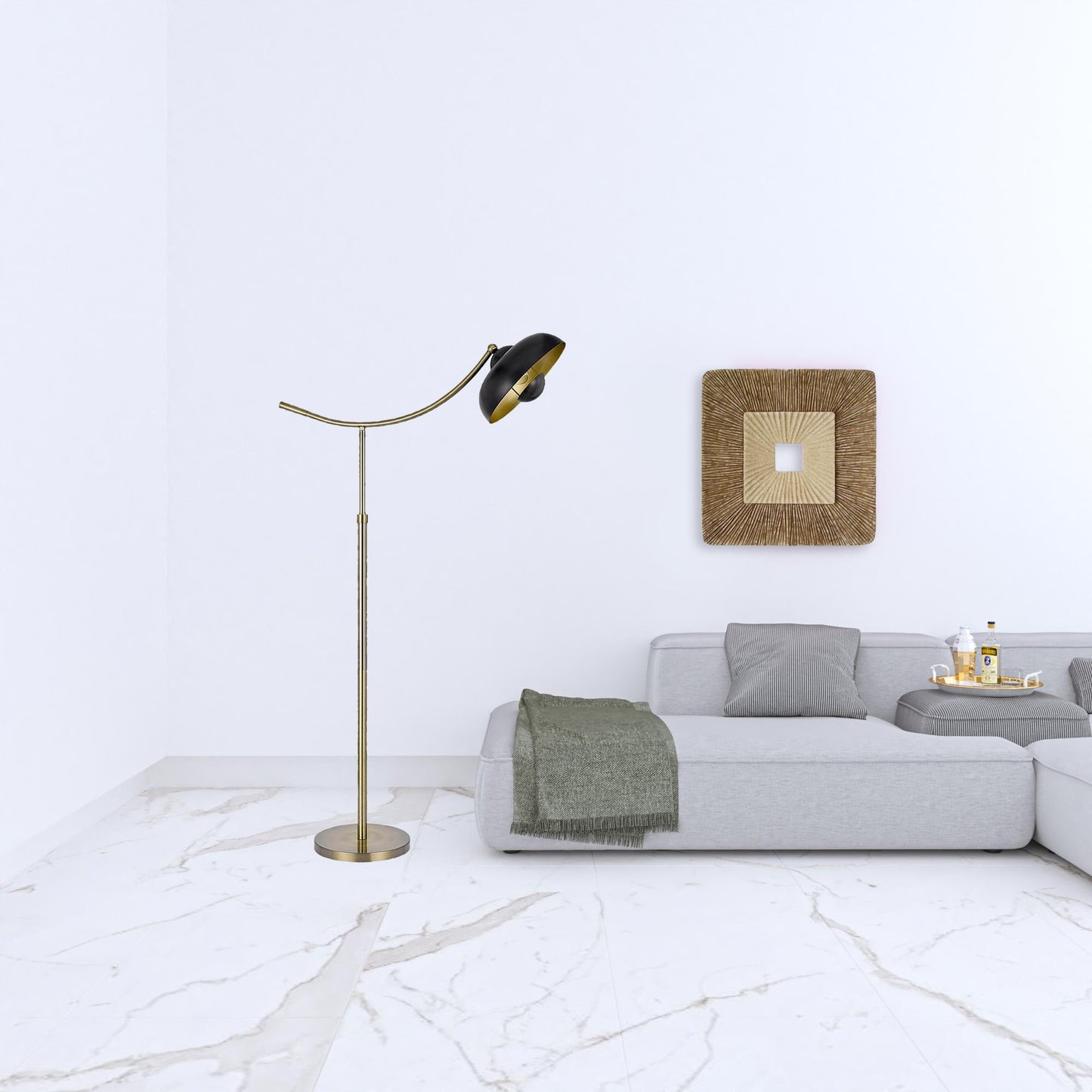 Bronze Adjustable Arc Floor Lamp w/ Shade