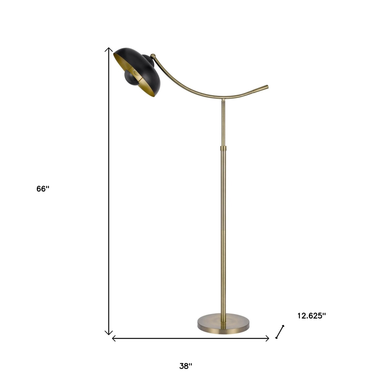 Bronze Adjustable Arc Floor Lamp w/ Shade